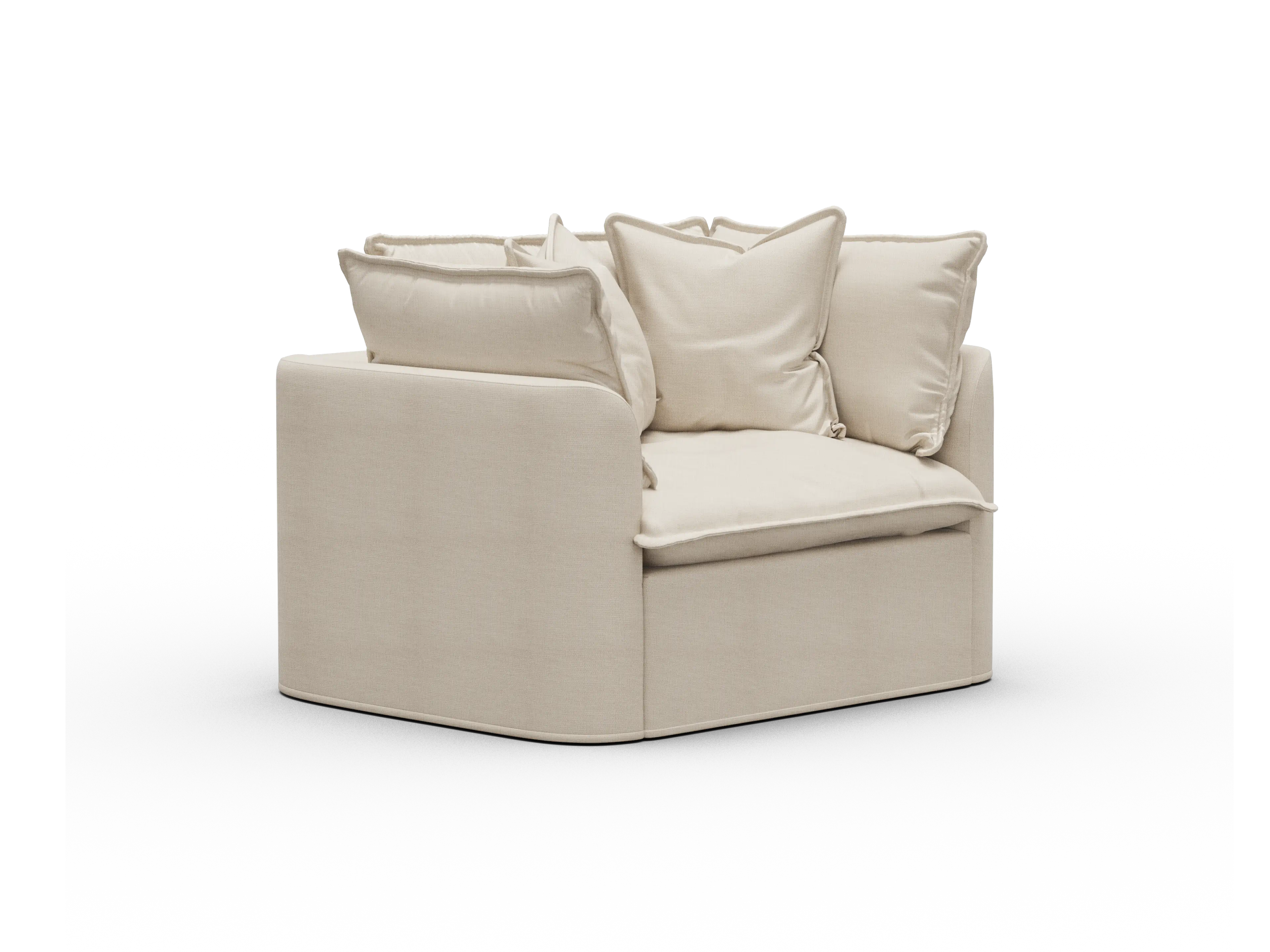 Koala Tamworth Washable Covers armchair in cream linen-look fabric on white background