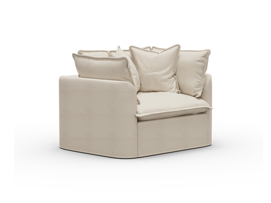 Koala Tamworth Washable Covers armchair in cream linen-look fabric on white background