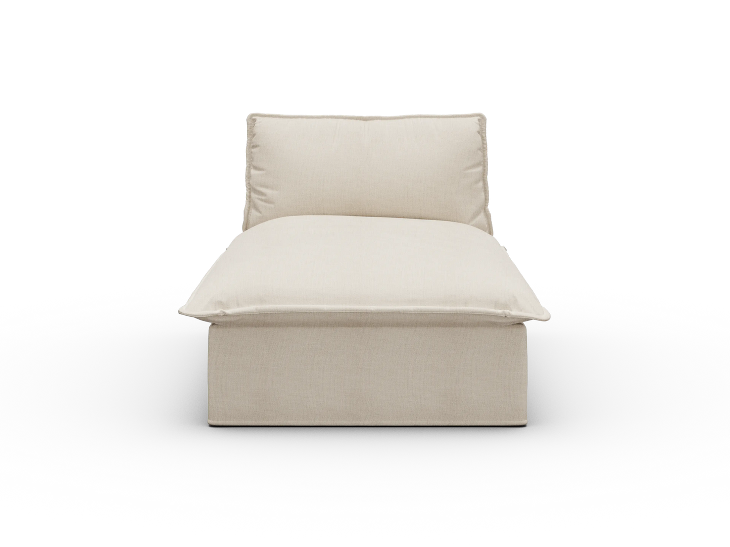 Koala Tamworth Washable Covers chaise module in cream linen-look fabric on white background