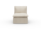 Koala Tamworth Washable Covers single seat module in cream linen-look fabric on white