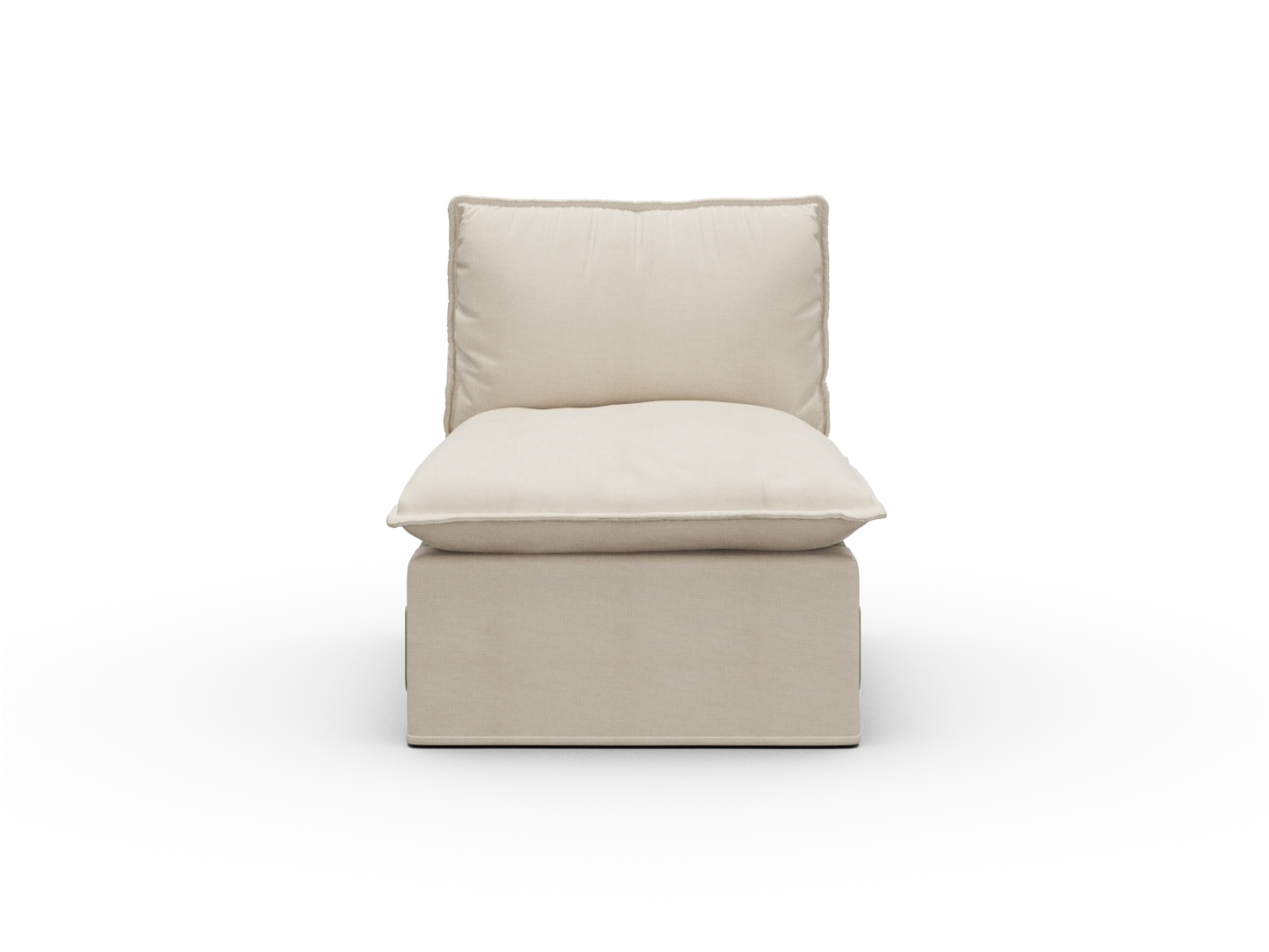 Koala Tamworth Washable Covers single seat module in cream linen-look fabric on white