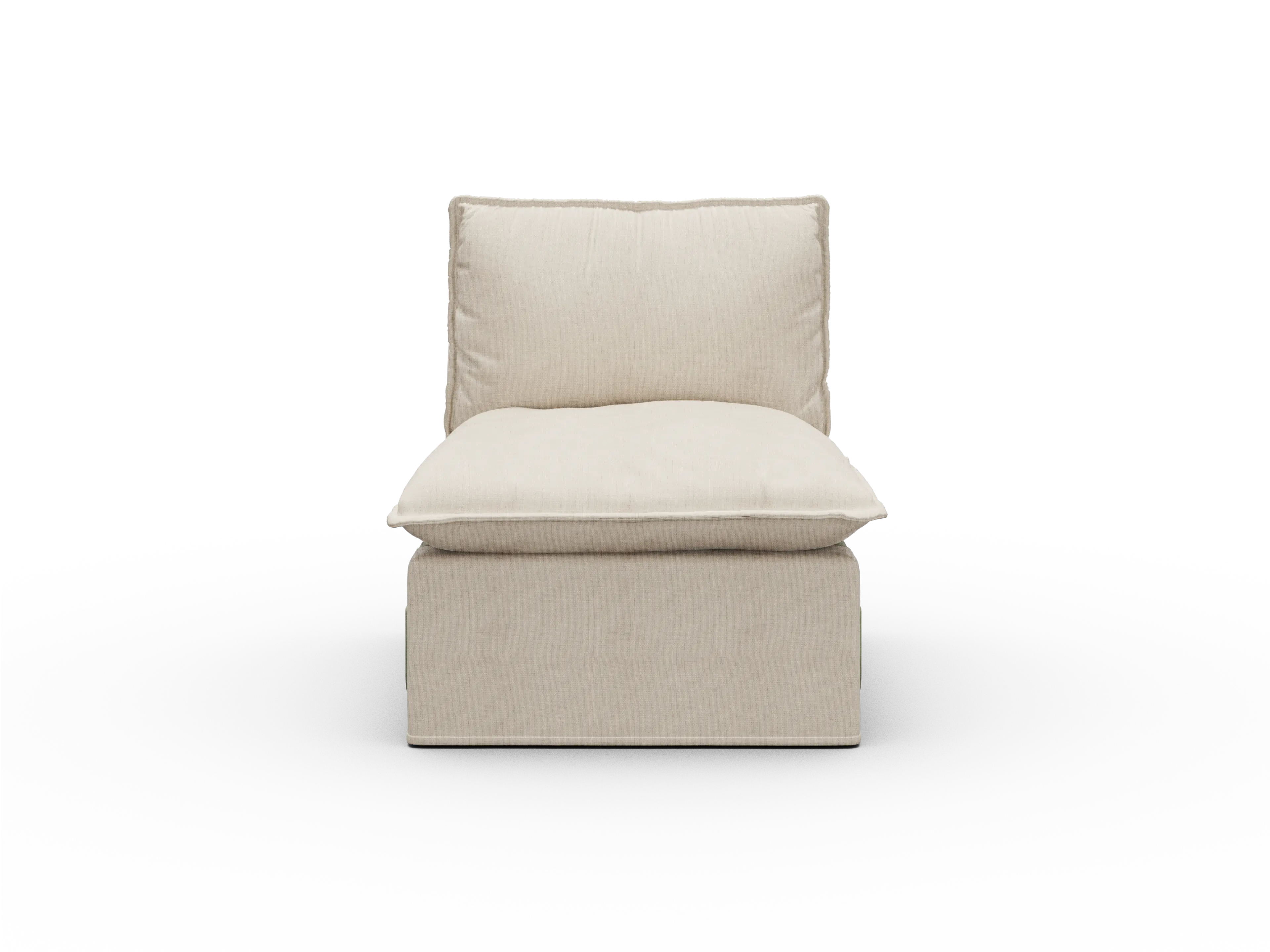 Koala Tamworth Washable Covers single seat module in cream linen-look fabric on white