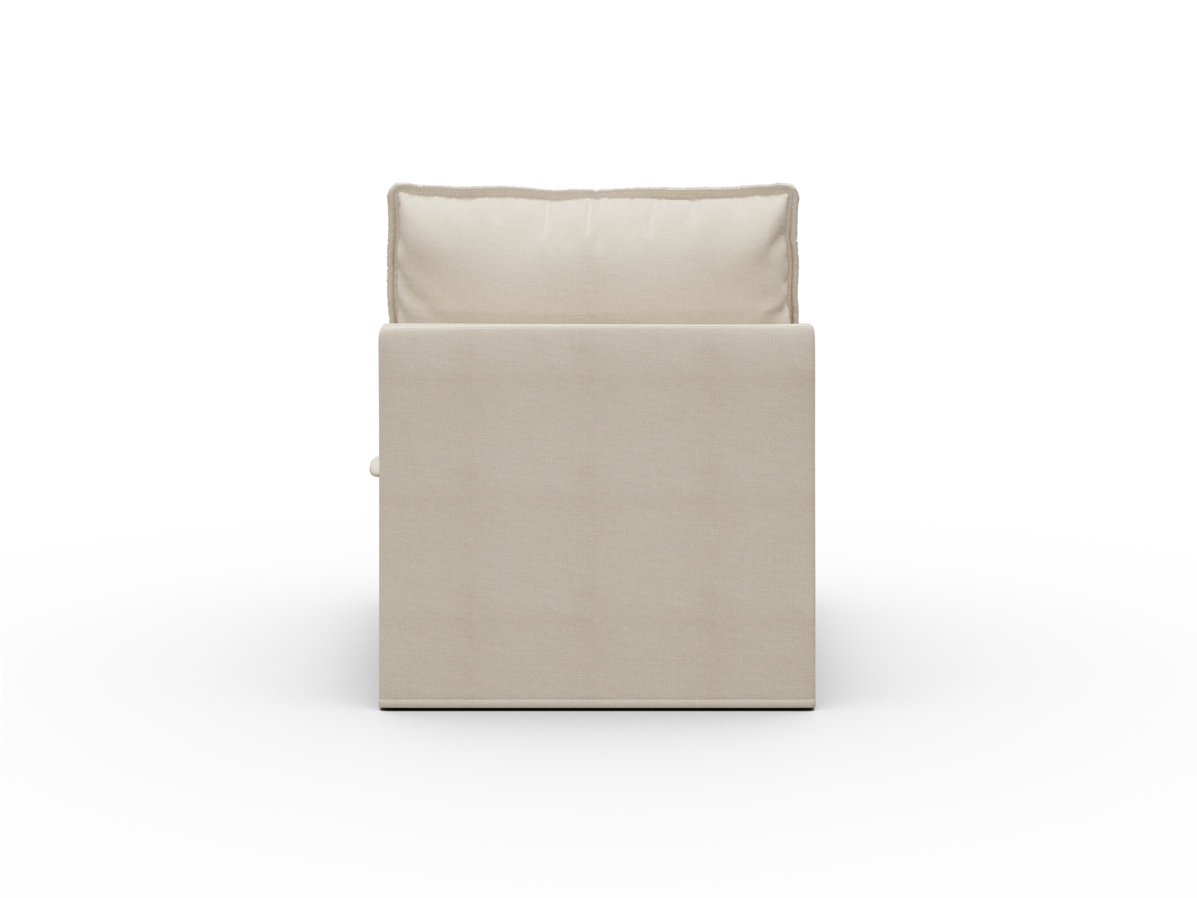 Koala Tamworth Washable Covers single seat module in cream linen-look fabric on white