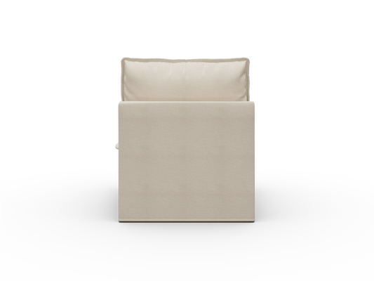 Koala Tamworth Washable Covers single seat module in cream linen-look fabric on white