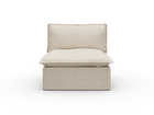 Koala Tamworth Washable Covers single seat module in cream linen-look fabric on white