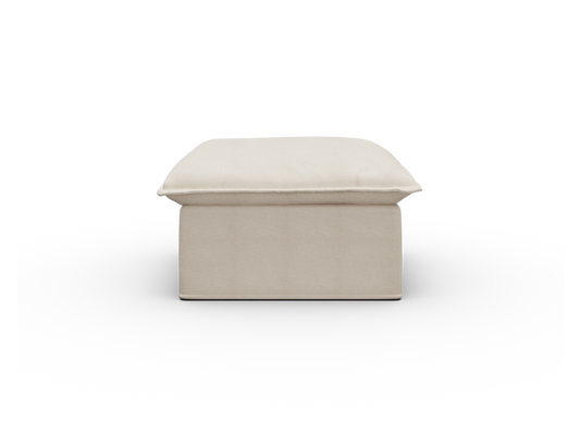 Cream Koala Tamworth Washable Covers small ottoman front view on white studio background