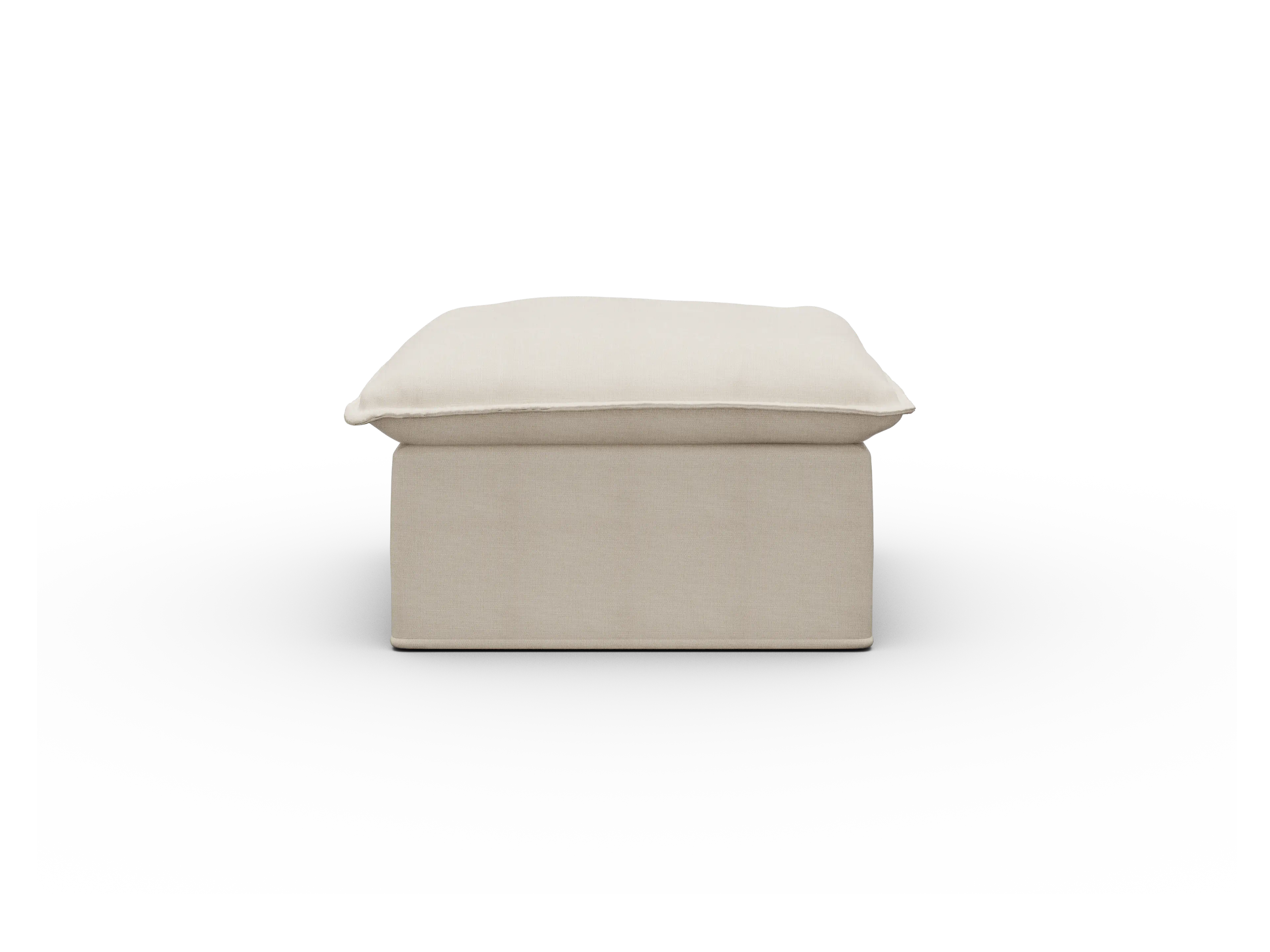 Cream Koala Tamworth Washable Covers small ottoman front view on white studio background