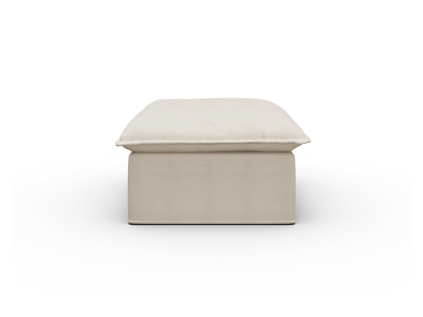 Cream Koala Tamworth Washable Covers large ottoman side view on white studio background