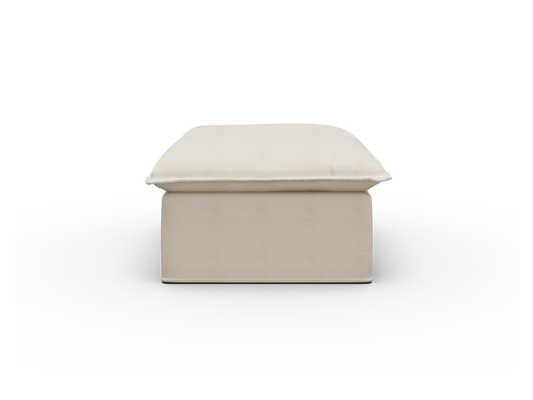Cream Koala Tamworth Washable Covers large ottoman side view on white studio background