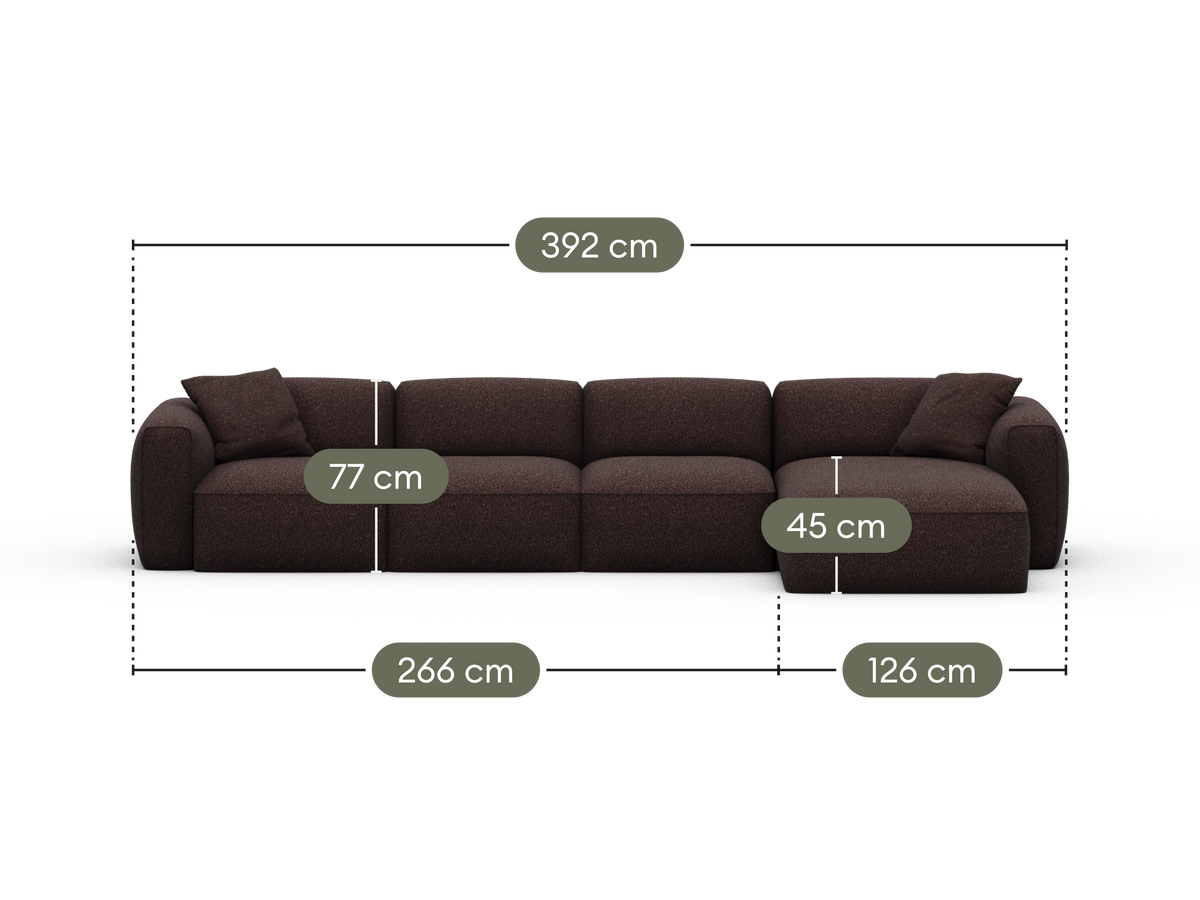 Torquay Modular Sofa - Fluffed Fig (Luxe edition) / 4 Sections / Regular