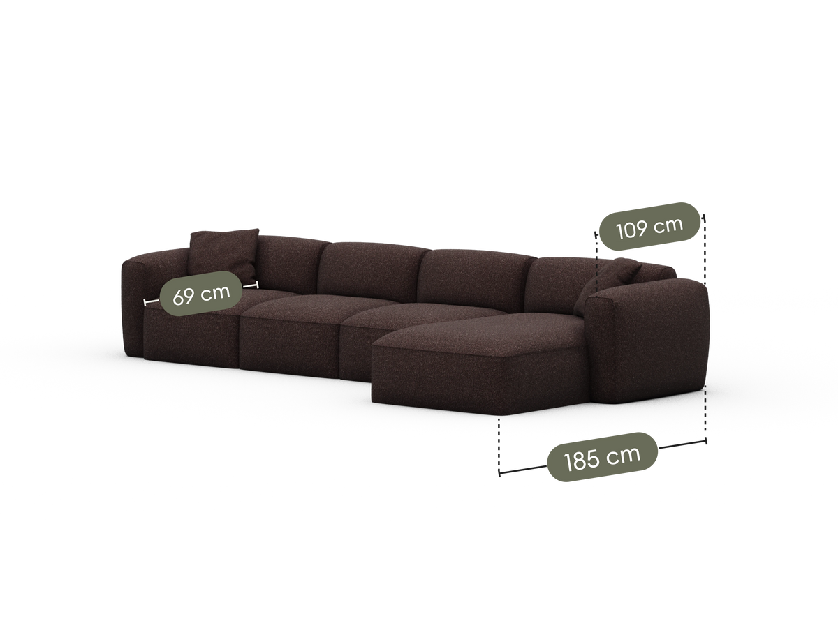 Torquay Modular Sofa - Fluffed Fig (Luxe edition) / 4 Sections / Regular