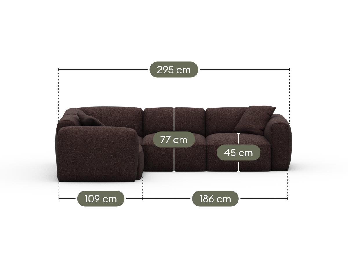 Torquay Modular Sofa - Fluffed Fig (Luxe edition) / 4 Sections / Regular