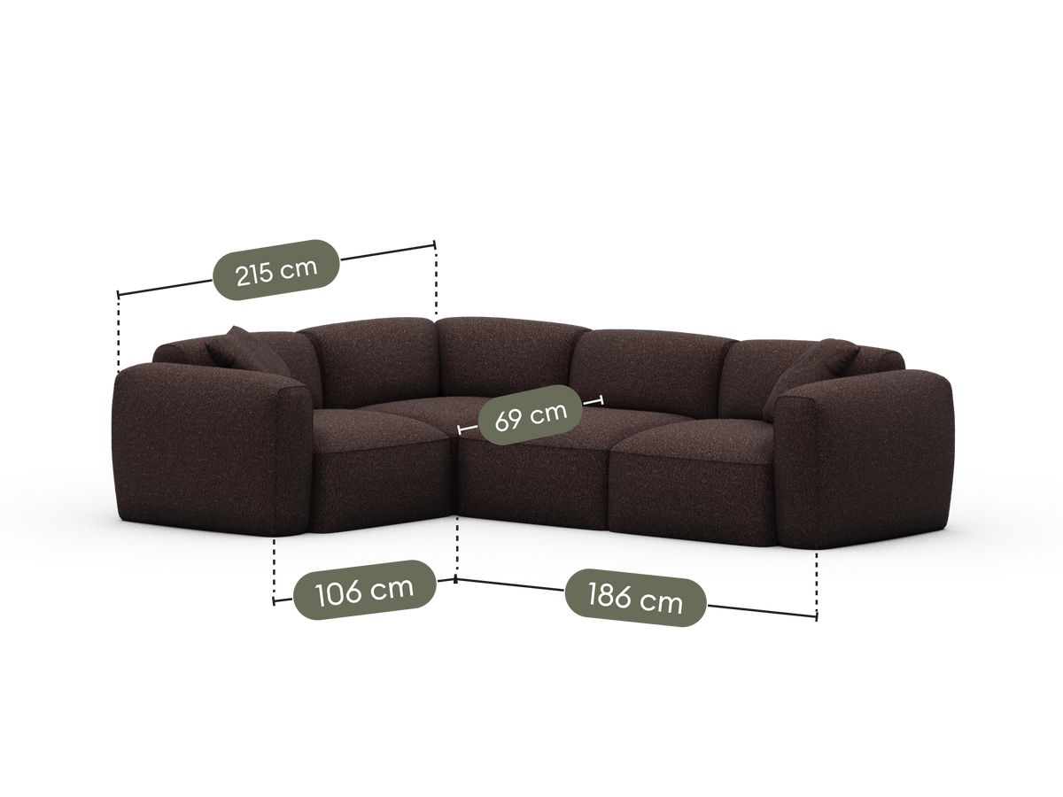 Torquay Modular Sofa - Fluffed Fig (Luxe edition) / 4 Sections / Regular