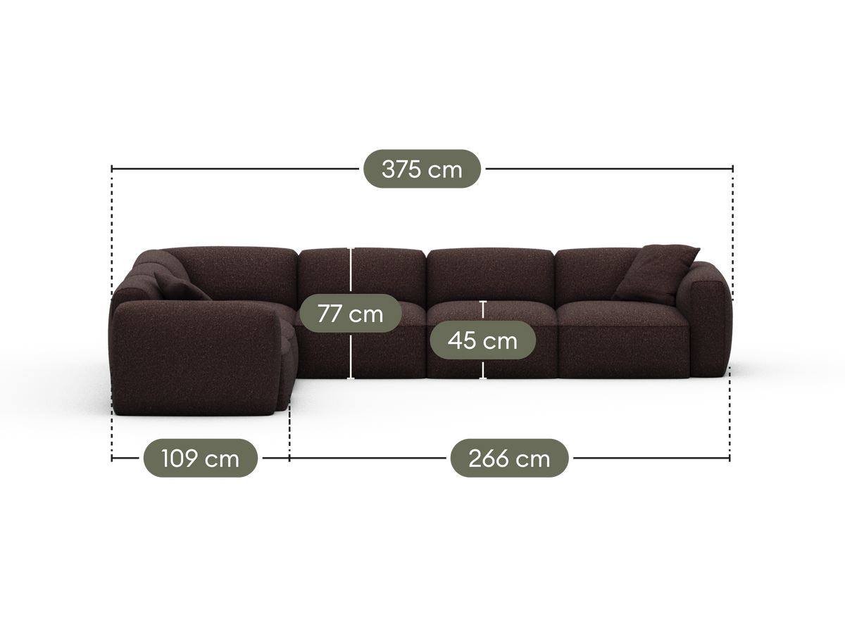 Torquay Modular Sofa - Fluffed Fig (Luxe edition) / 6 Sections / Regular