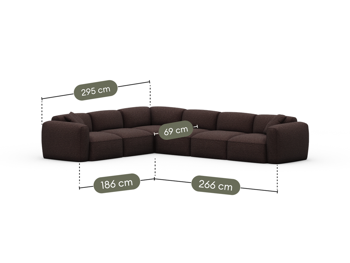 Torquay Modular Sofa - Fluffed Fig (Luxe edition) / 6 Sections / Regular