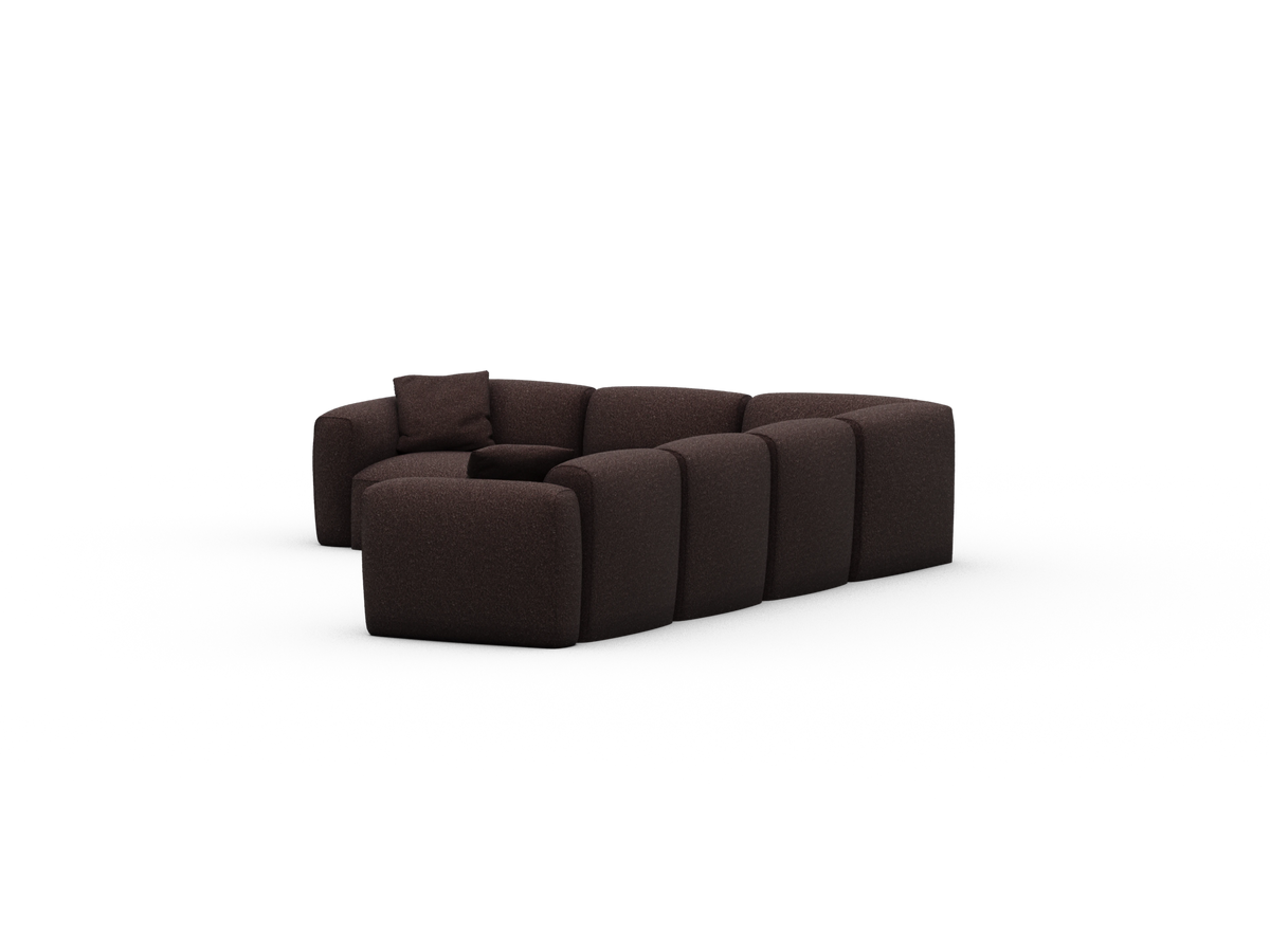 Torquay Modular Sofa - Fluffed Fig (Luxe edition) / 6 Sections / Regular
