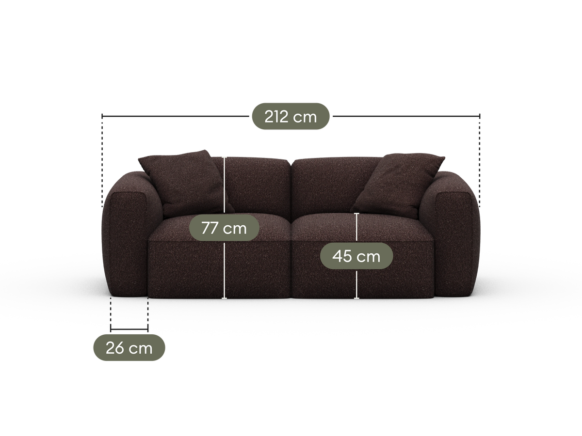 Torquay Modular Sofa - Fluffed Fig (Luxe edition) / 2 Sections / Regular