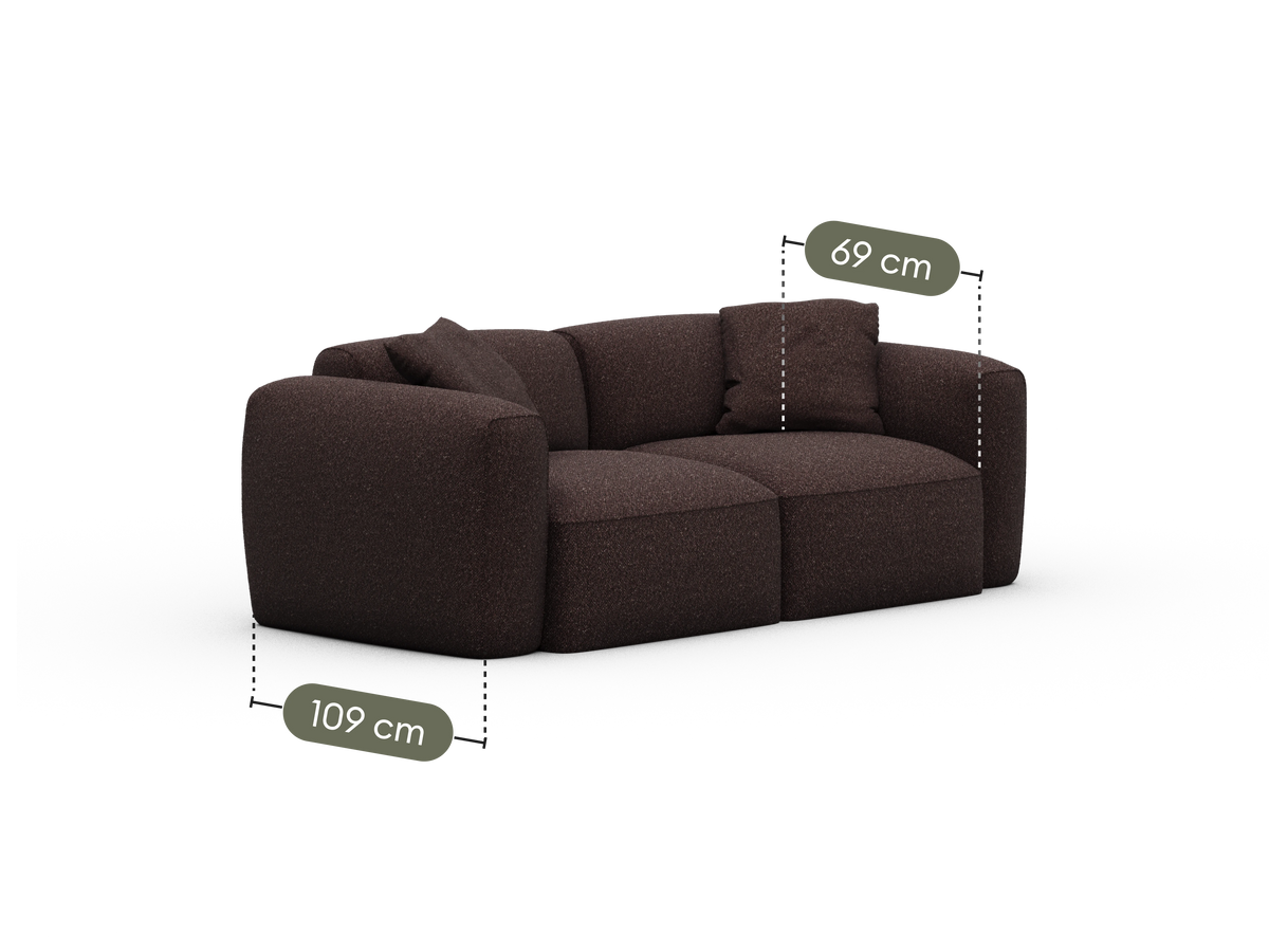 Torquay Modular Sofa - Fluffed Fig (Luxe edition) / 2 Sections / Regular