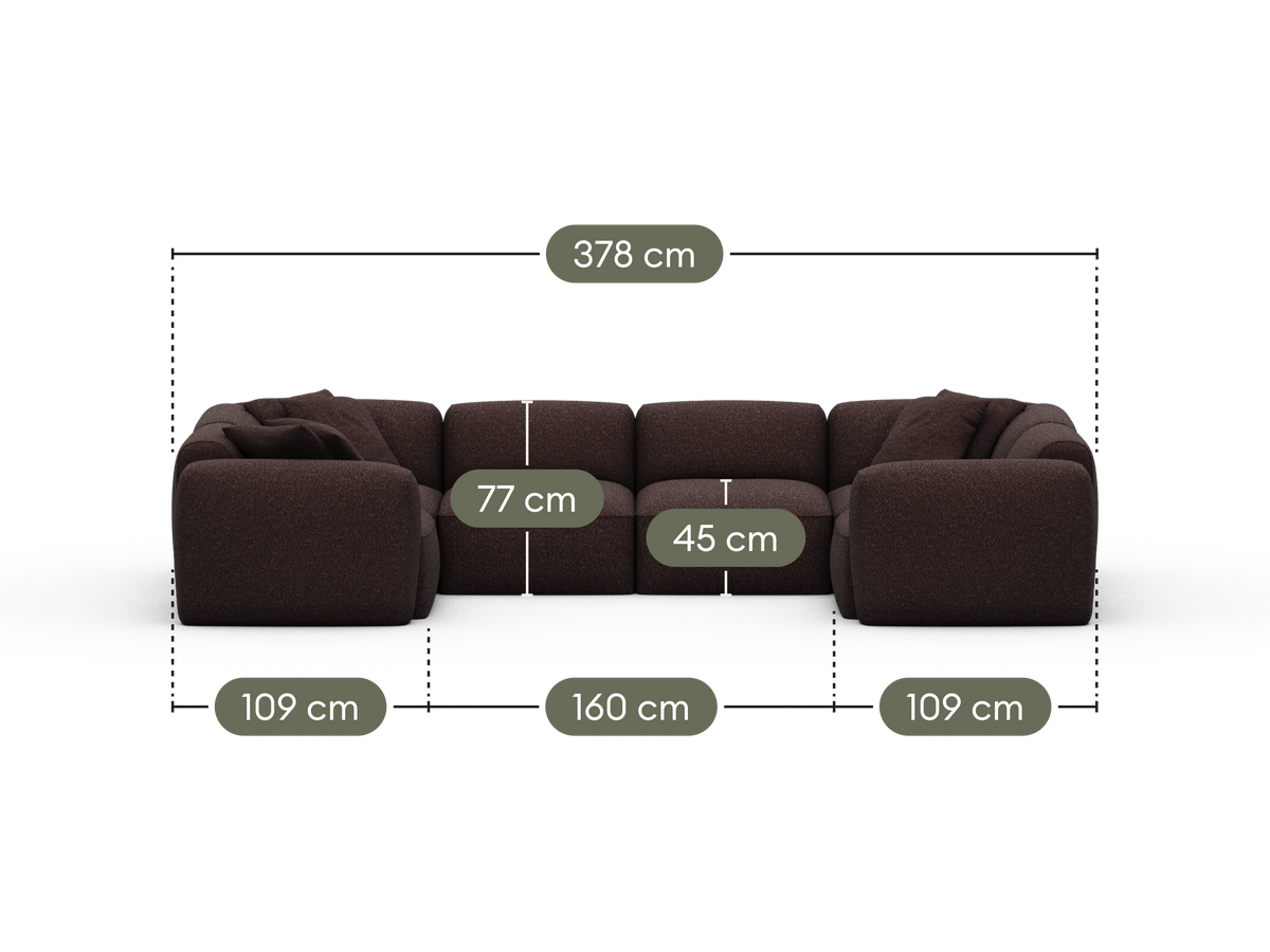 Torquay Modular Sofa - Fluffed Fig (Luxe edition) / 6 Sections / Regular