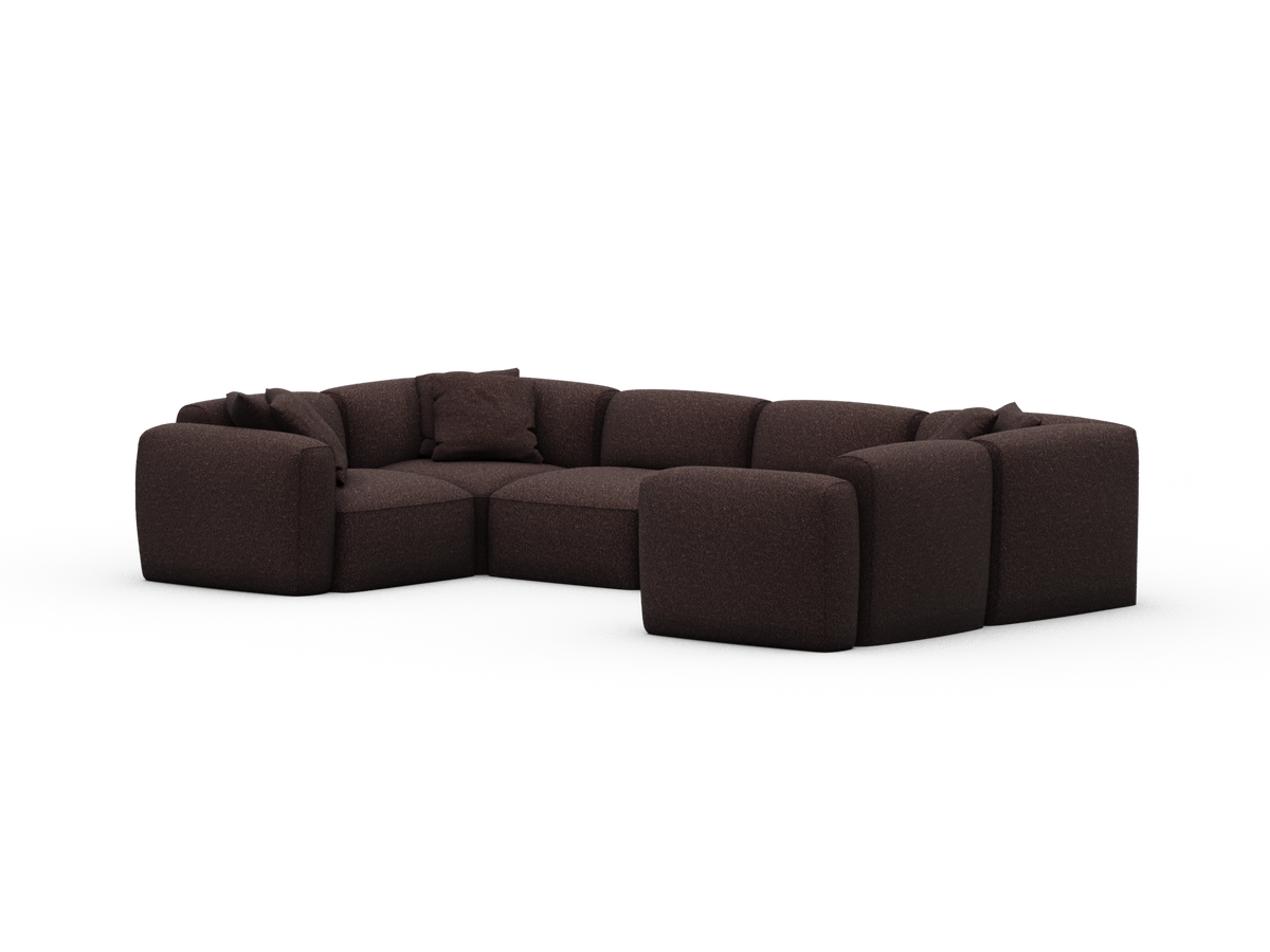 Torquay Modular Sofa - Fluffed Fig (Luxe edition) / 6 Sections / Regular