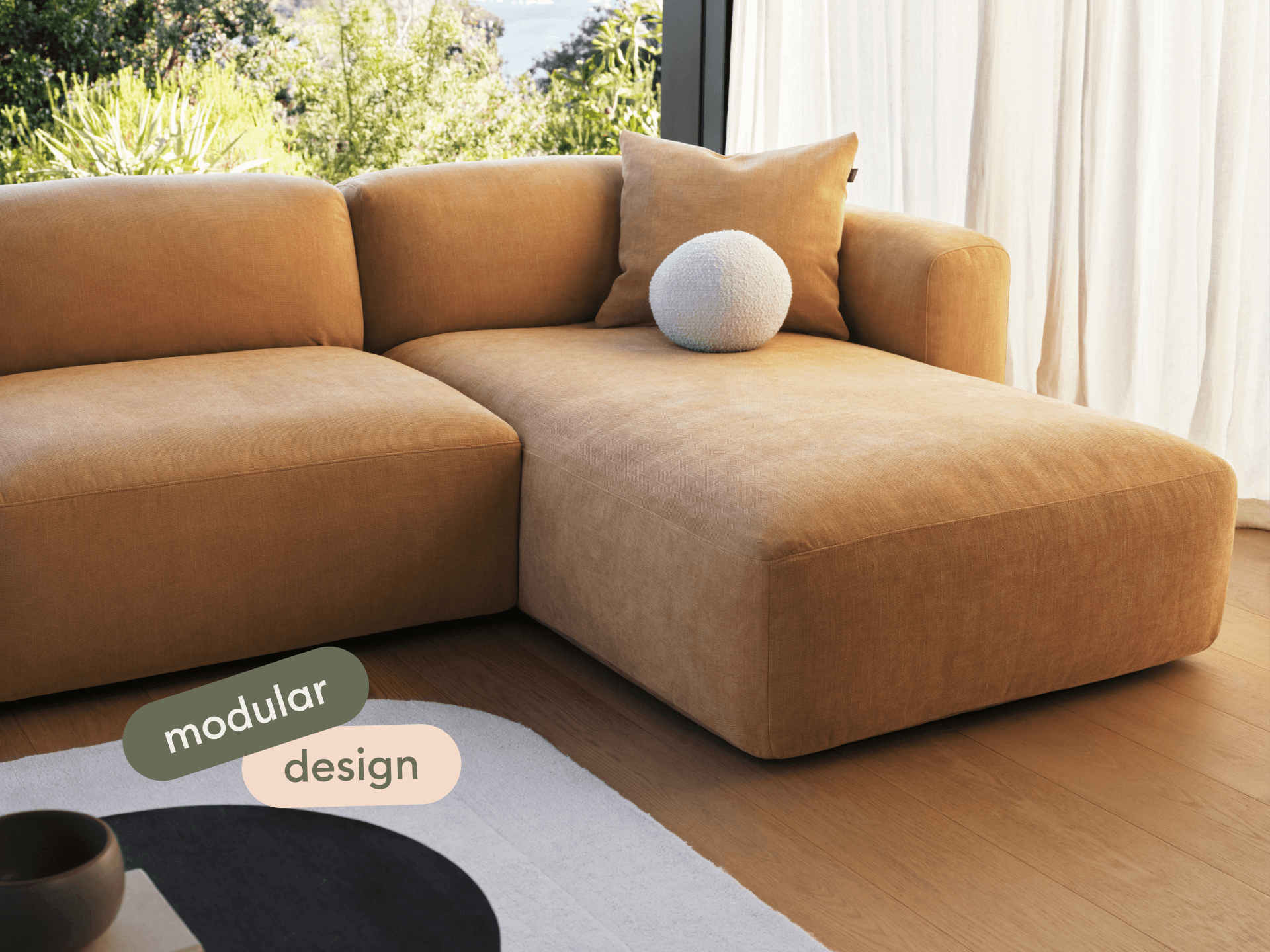 Torquay Modular Sofa - Bronzed Aussie / 2 Sections / Extra Wide