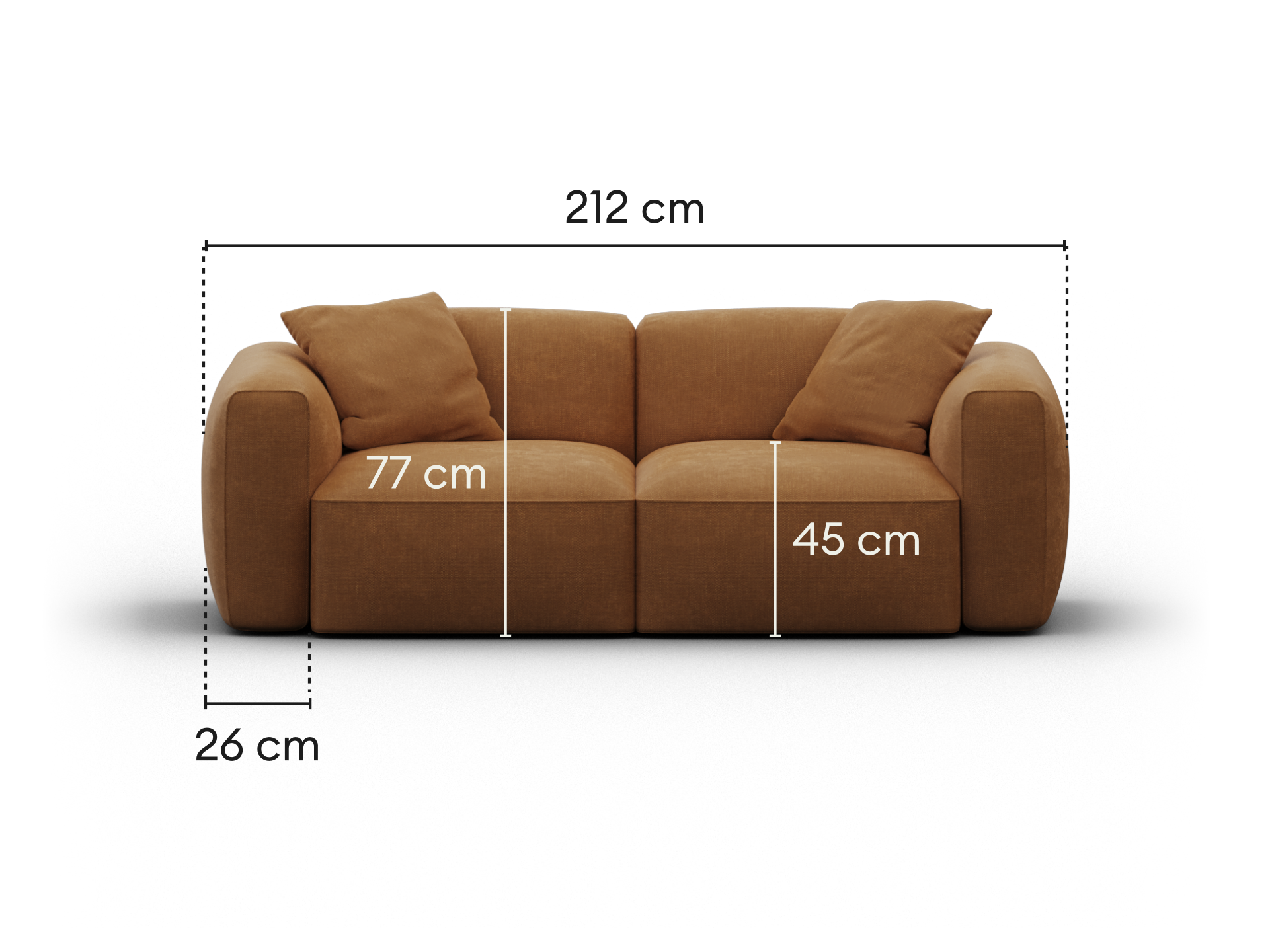Torquay Modular Sofa - Sofa / Regular / 2 Sections / Bronzed Aussie