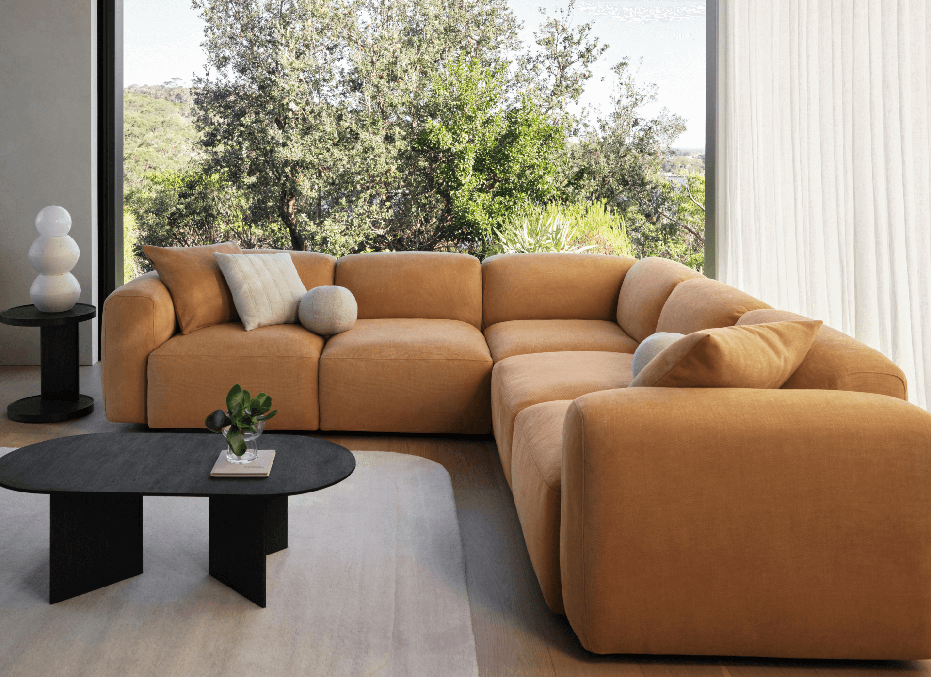Torquay Modular Sofa - Corner / Regular / 5 Sections / Bronzed Aussie