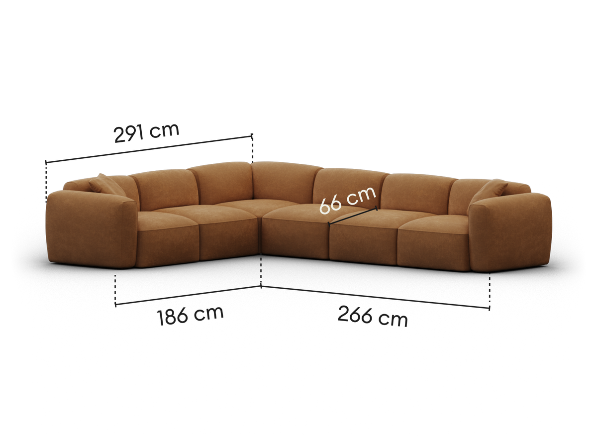 Torquay Modular Sofa - Bronzed Aussie / 6 Sections / Regular
