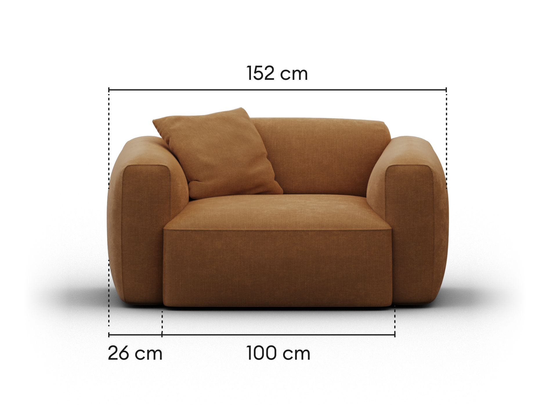 Torquay Modular Armchair - Extra Wide / Bronzed Aussie