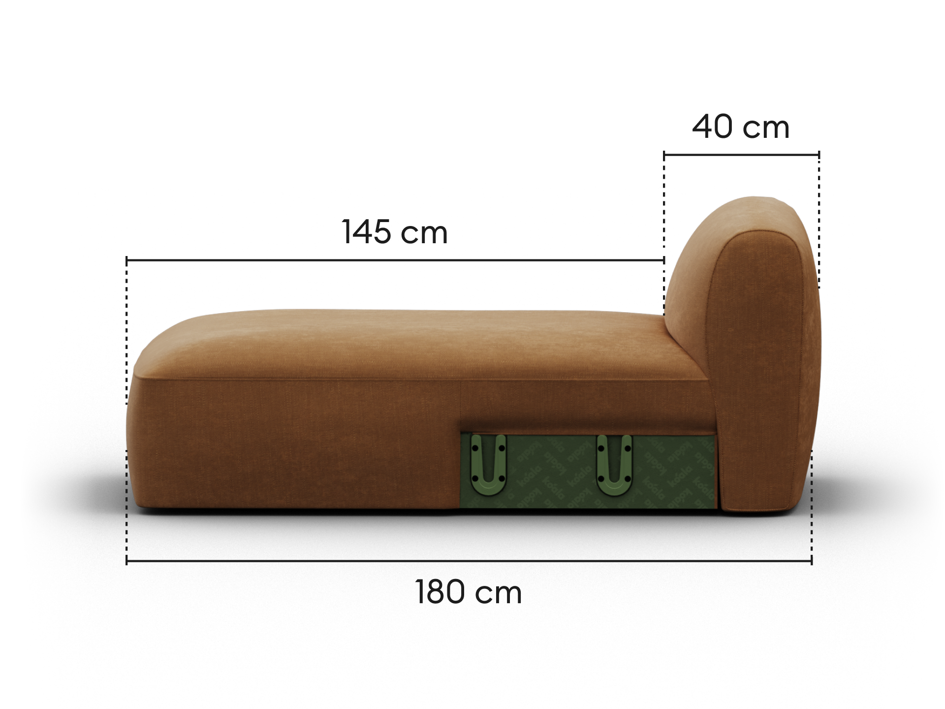 Torquay Modular Sofa Section - Extra Wide / Chaise / Bronzed Aussie
