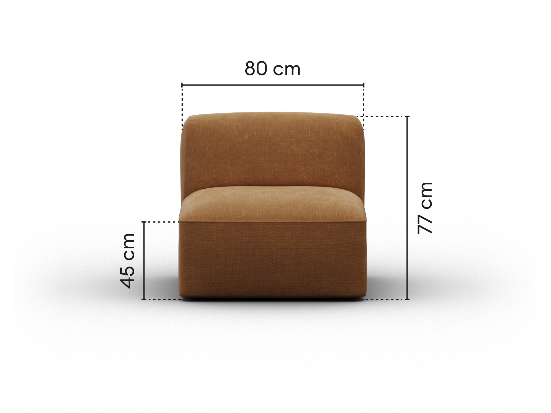 Torquay Modular Sofa Section - Regular / Seat / Bronzed Aussie