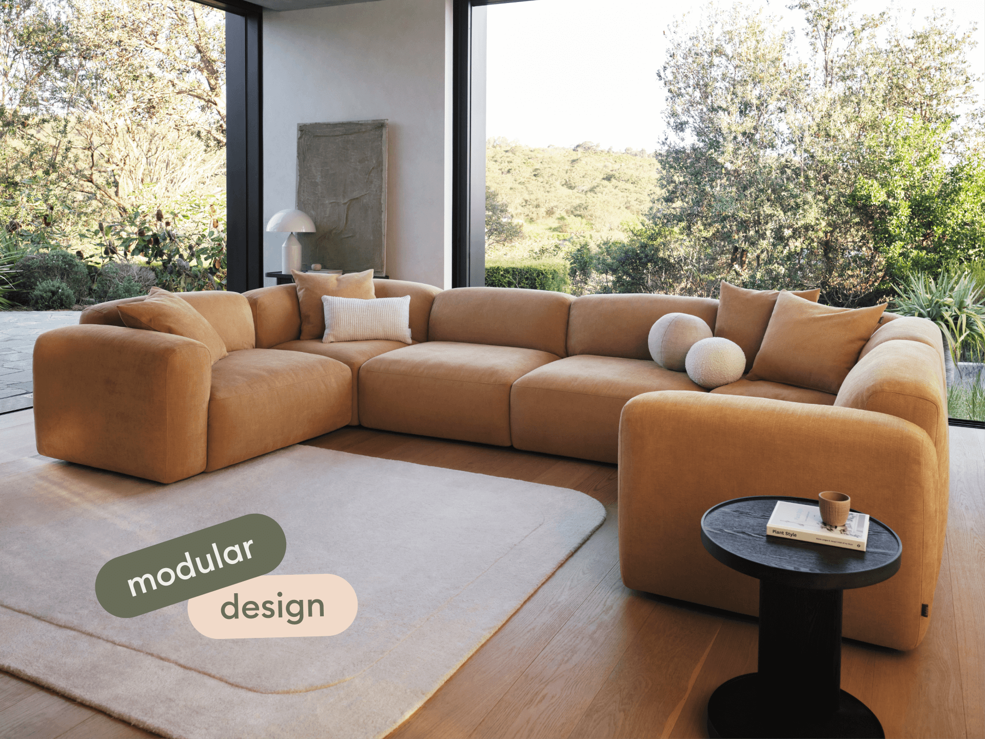 Torquay Modular Sofa - U Shape / Regular / 6 Sections / Bronzed Aussie