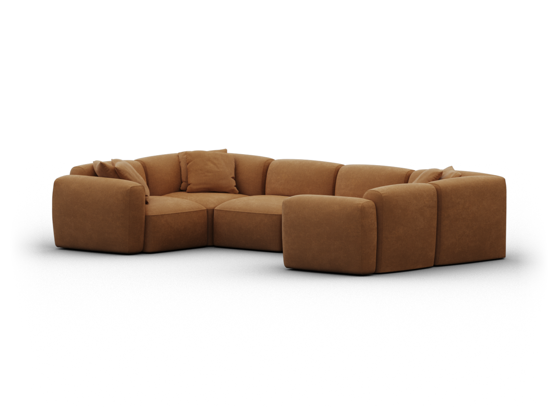 Torquay Modular Sofa - U Shape / Regular / 6 Sections / Bronzed Aussie