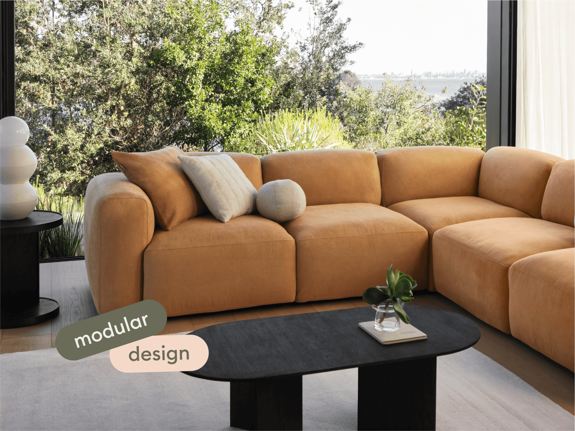 Torquay Modular Sofa - U Shape / Regular / 8 Sections / Bronzed Aussie