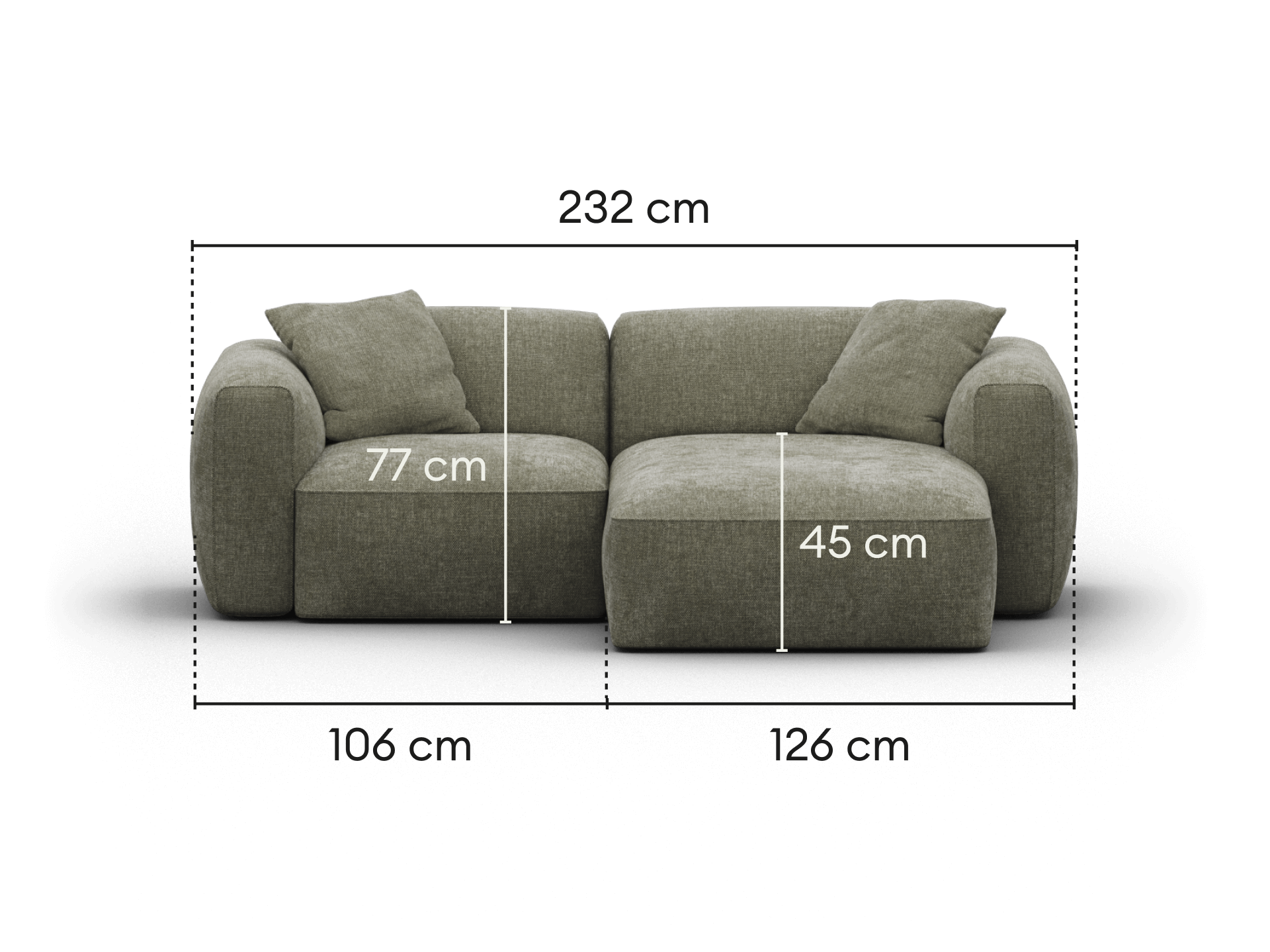Torquay Modular Sofa - Forest Dawn (Luxe edition) / 2 Sections / Regular