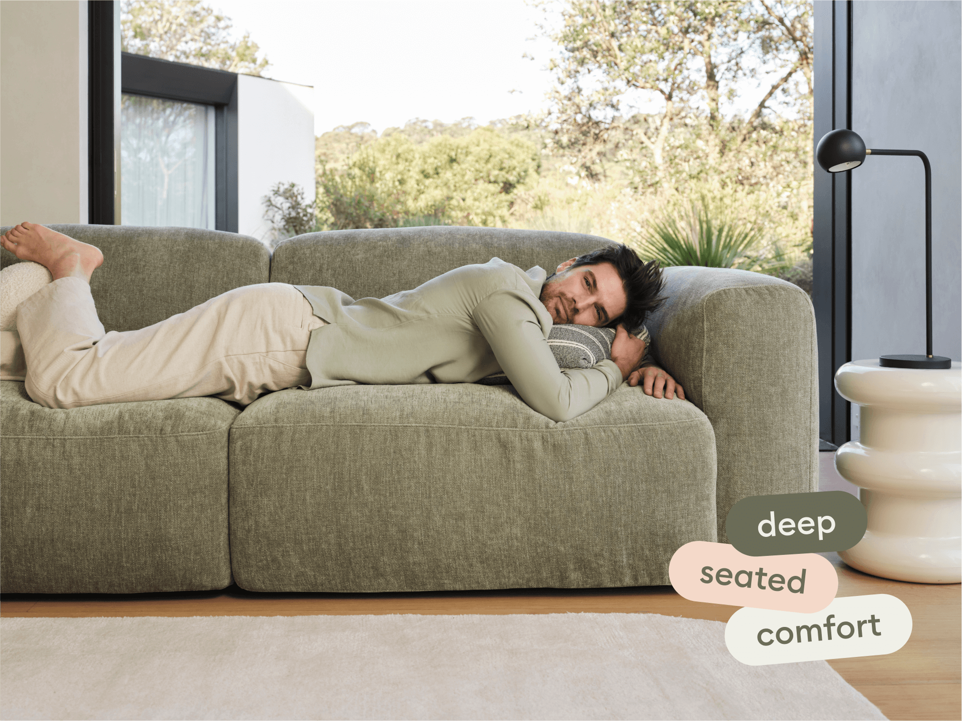 Torquay Modular Sofa - Extra Wide / 2 Sections / Forest Dawn (Luxe edition)