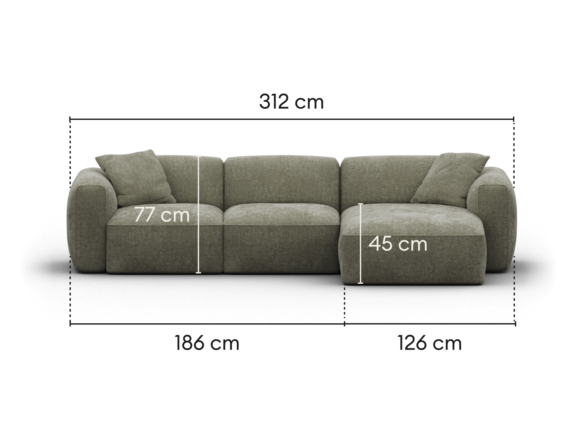Torquay Modular Sofa - Forest Dawn (Luxe edition) / 3 Sections / Regular
