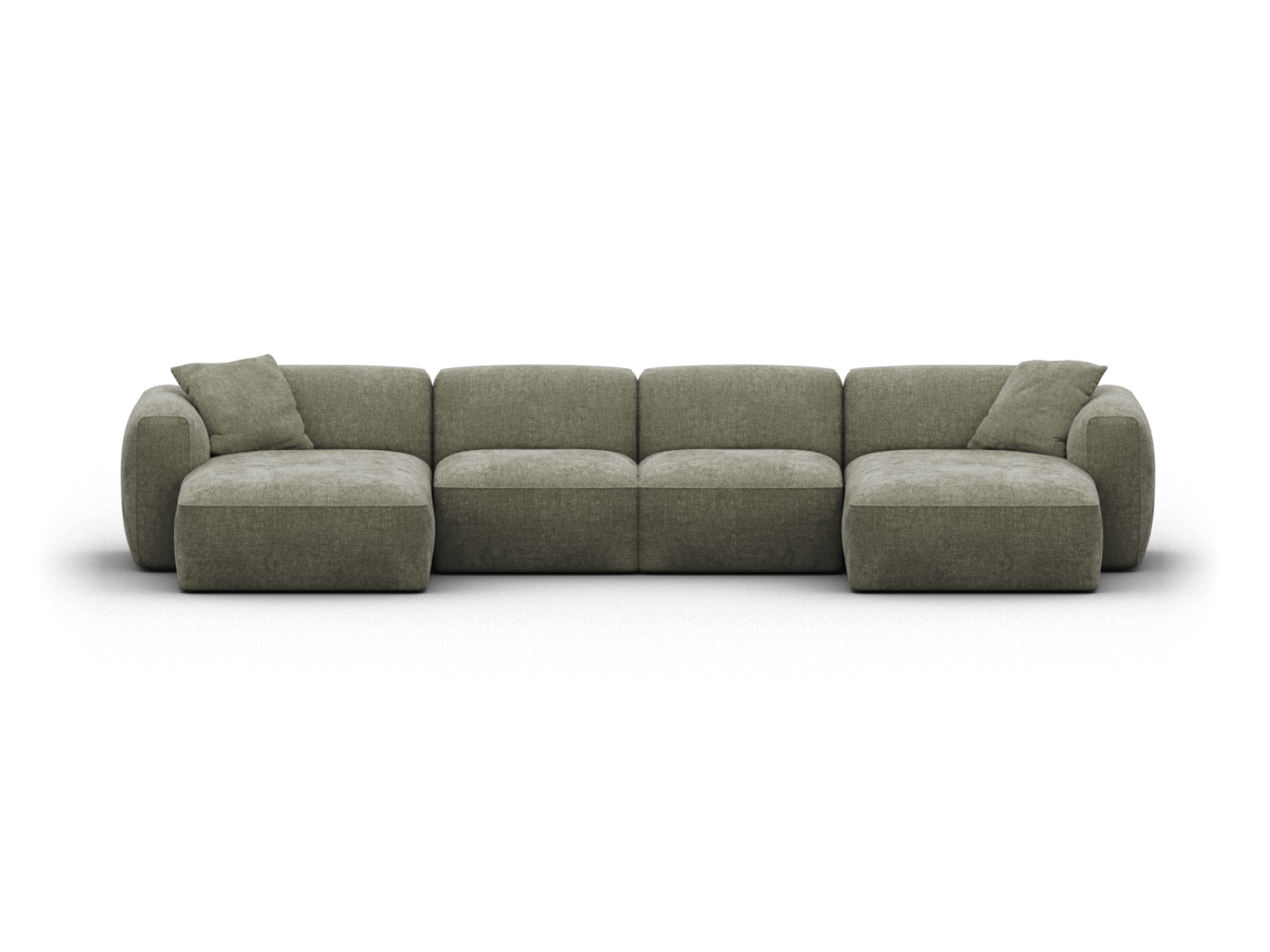 Torquay Modular Sofa - Forest Dawn (Luxe edition) / 4 Sections with 2 Chaises / Regular