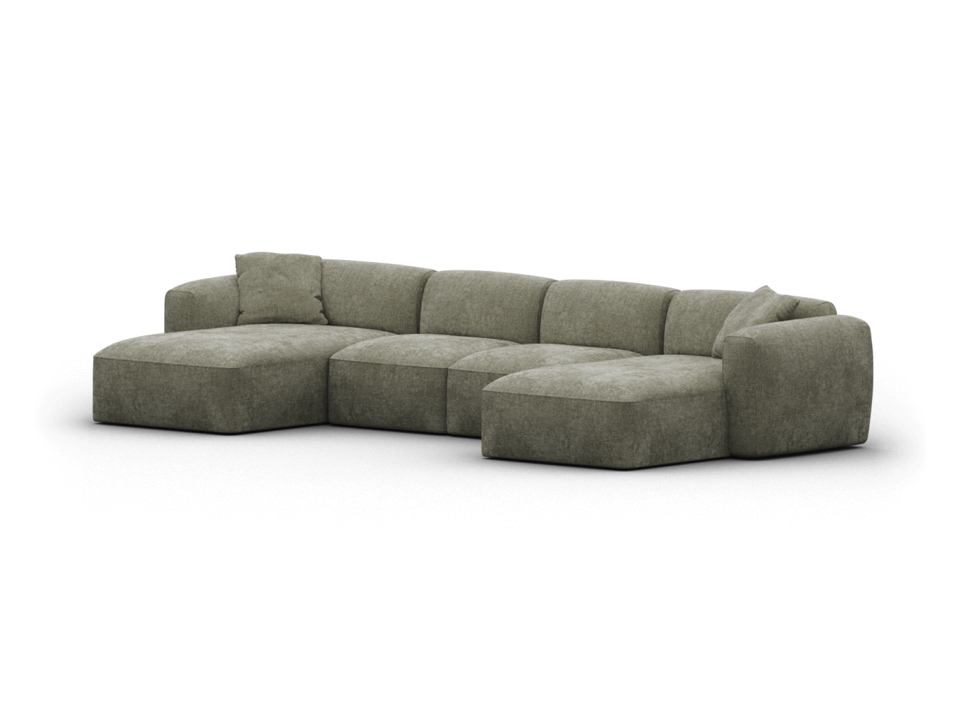 Torquay Modular Sofa - Forest Dawn (Luxe edition) / 4 Sections with 2 Chaises / Regular