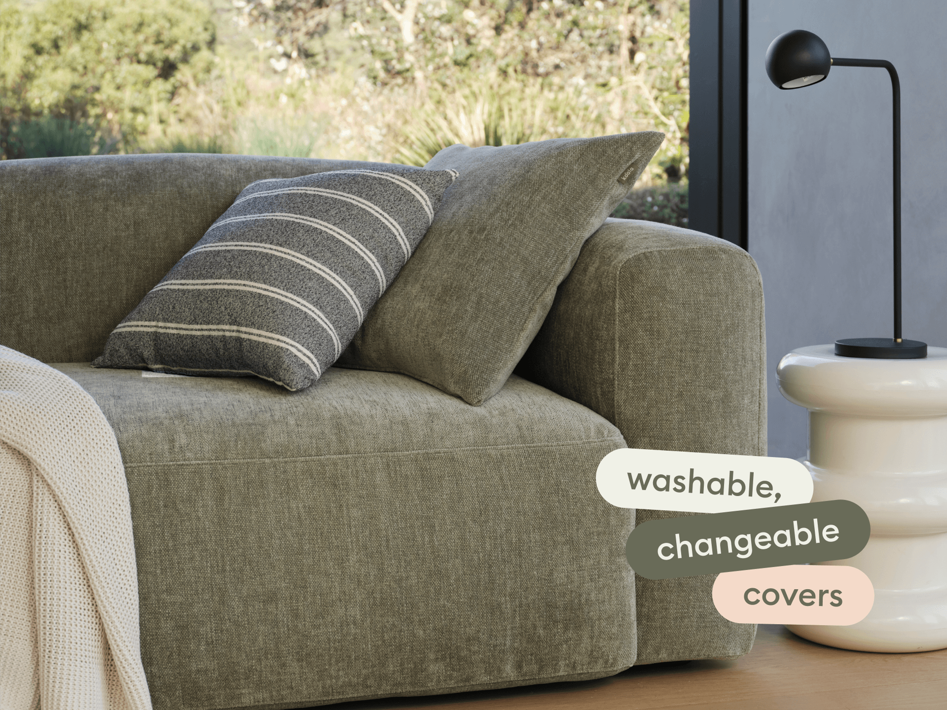 Torquay Modular Sofa - Regular / 4 Sections with 2 Chaises / Forest Dawn (Luxe edition)