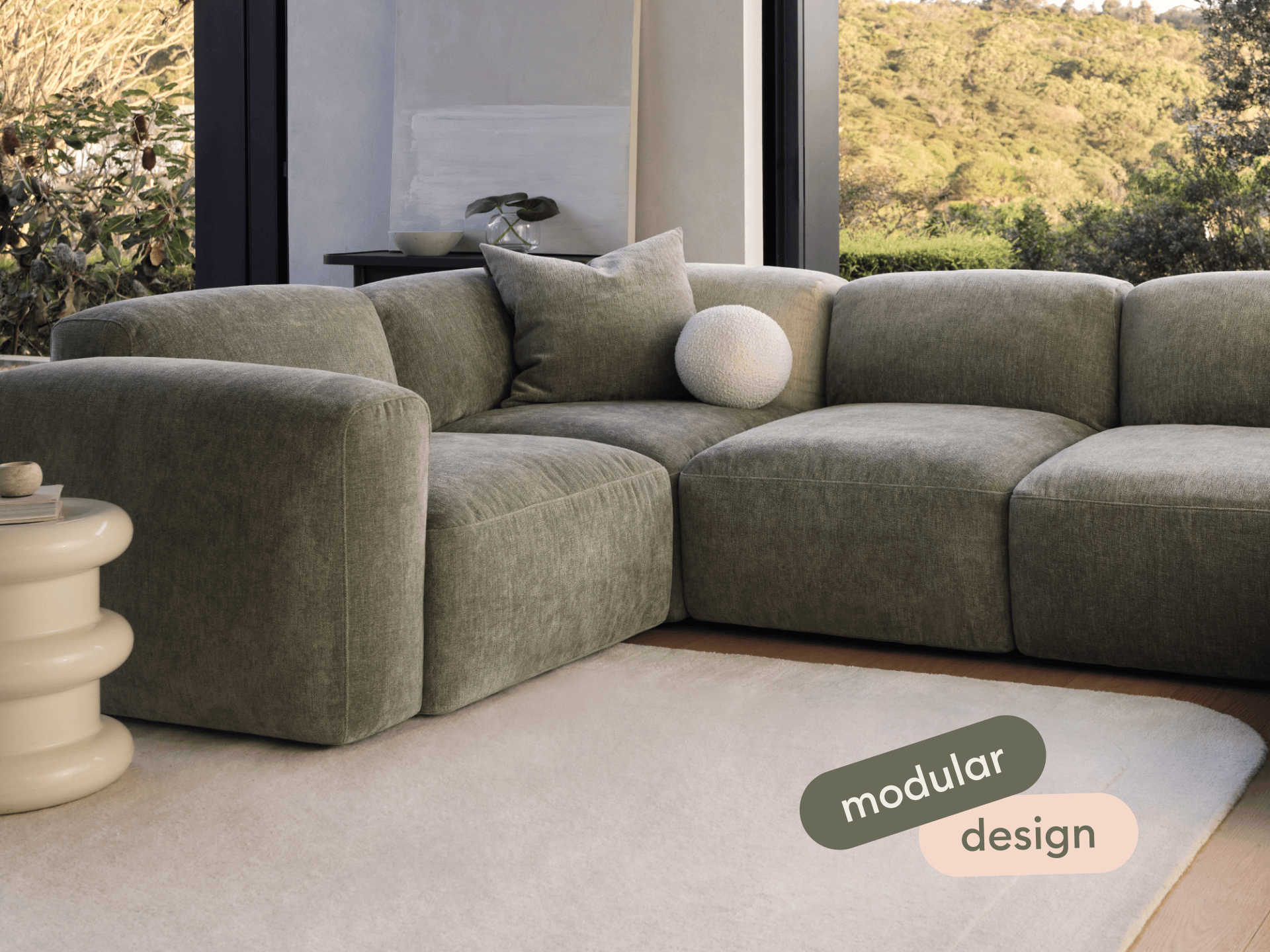 Torquay Modular Sofa - Extra Wide / 4 Sections / Forest Dawn (Luxe edition)