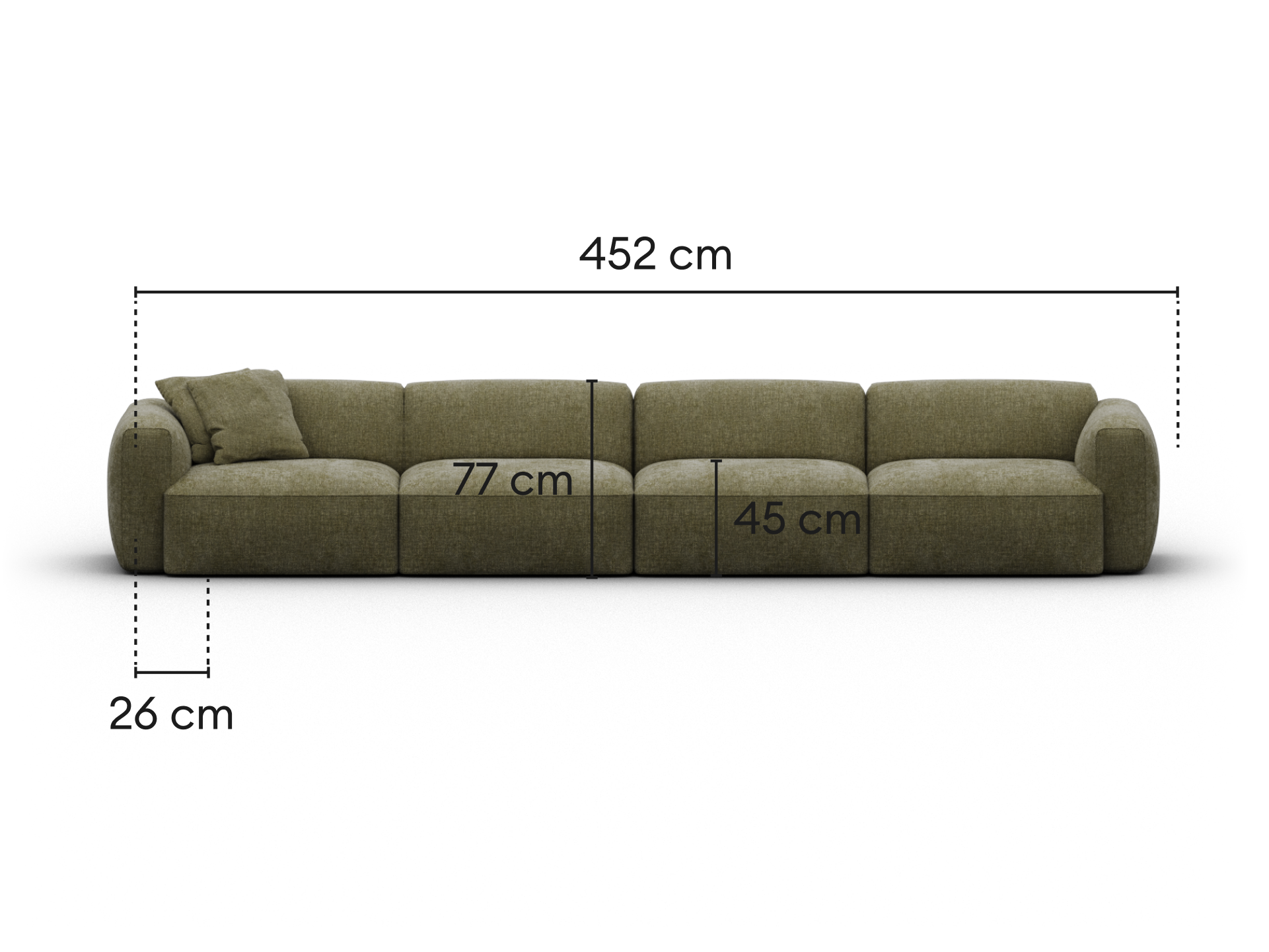 Torquay Modular Sofa - Forest Dawn (Luxe edition) / 4 Sections / Extra Wide