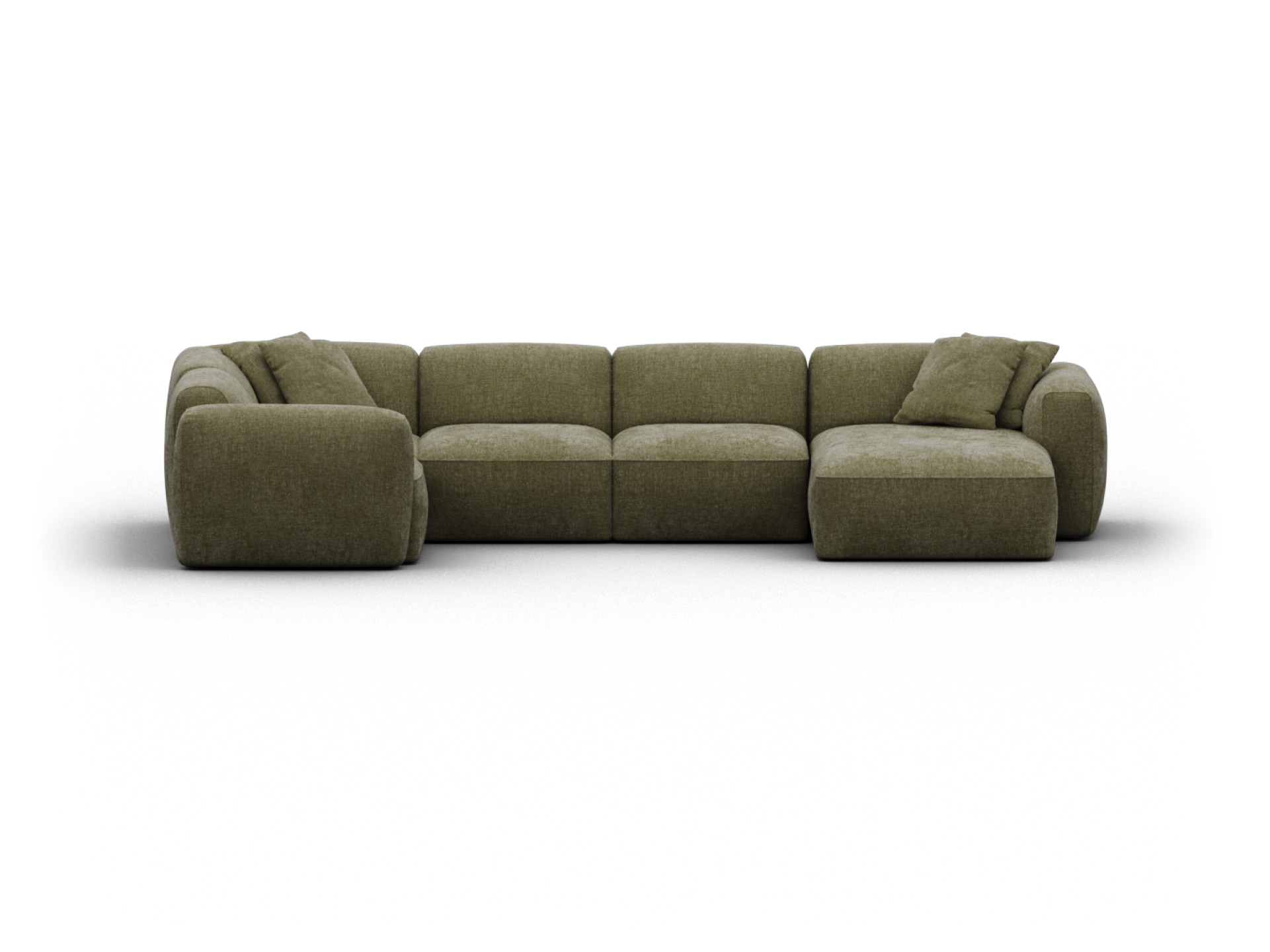 Torquay Modular Sofa - Corner / Regular / 5 Sections with Chaise / Forest Dawn (Luxe edition)