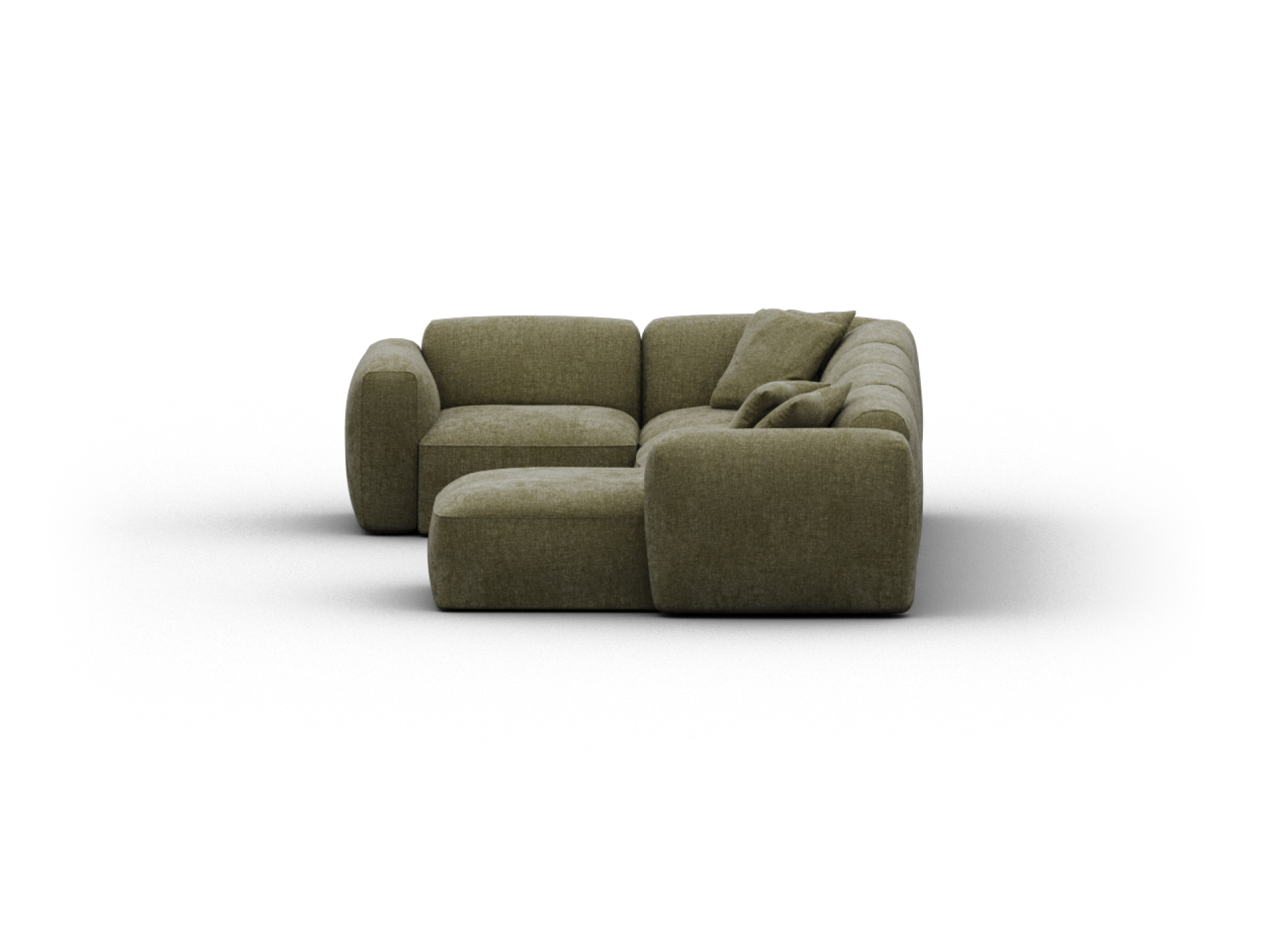 Torquay Modular Sofa - Corner / Regular / 5 Sections with Chaise / Forest Dawn (Luxe edition)