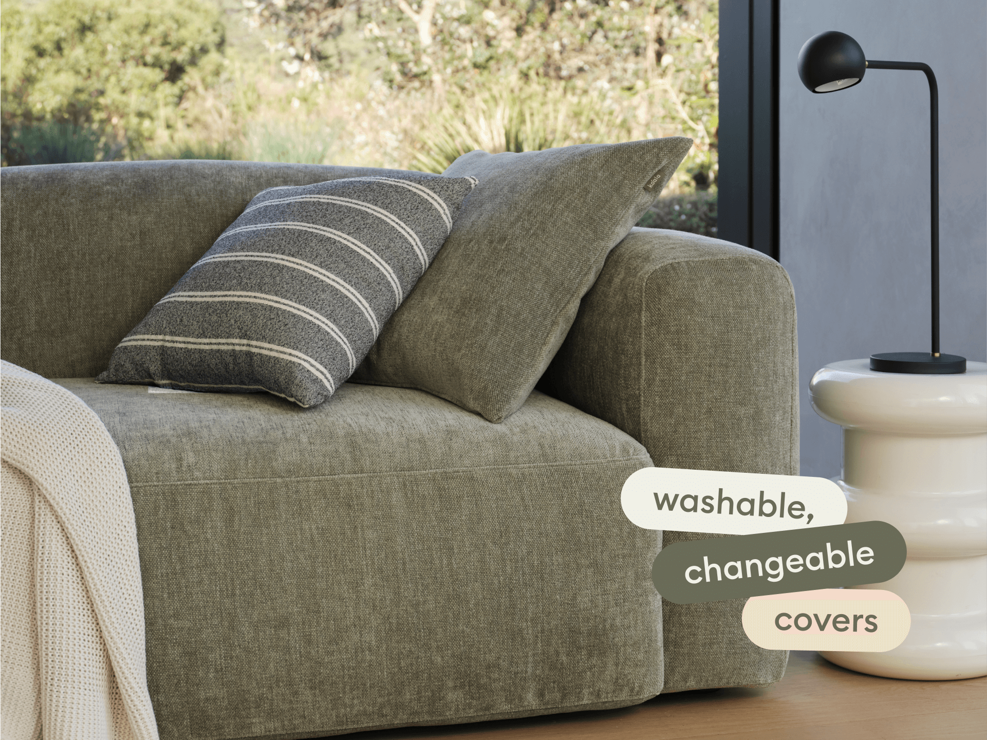 Torquay Modular Sofa - Extra Wide / 5 Sections with Chaise / Forest Dawn (Luxe edition)