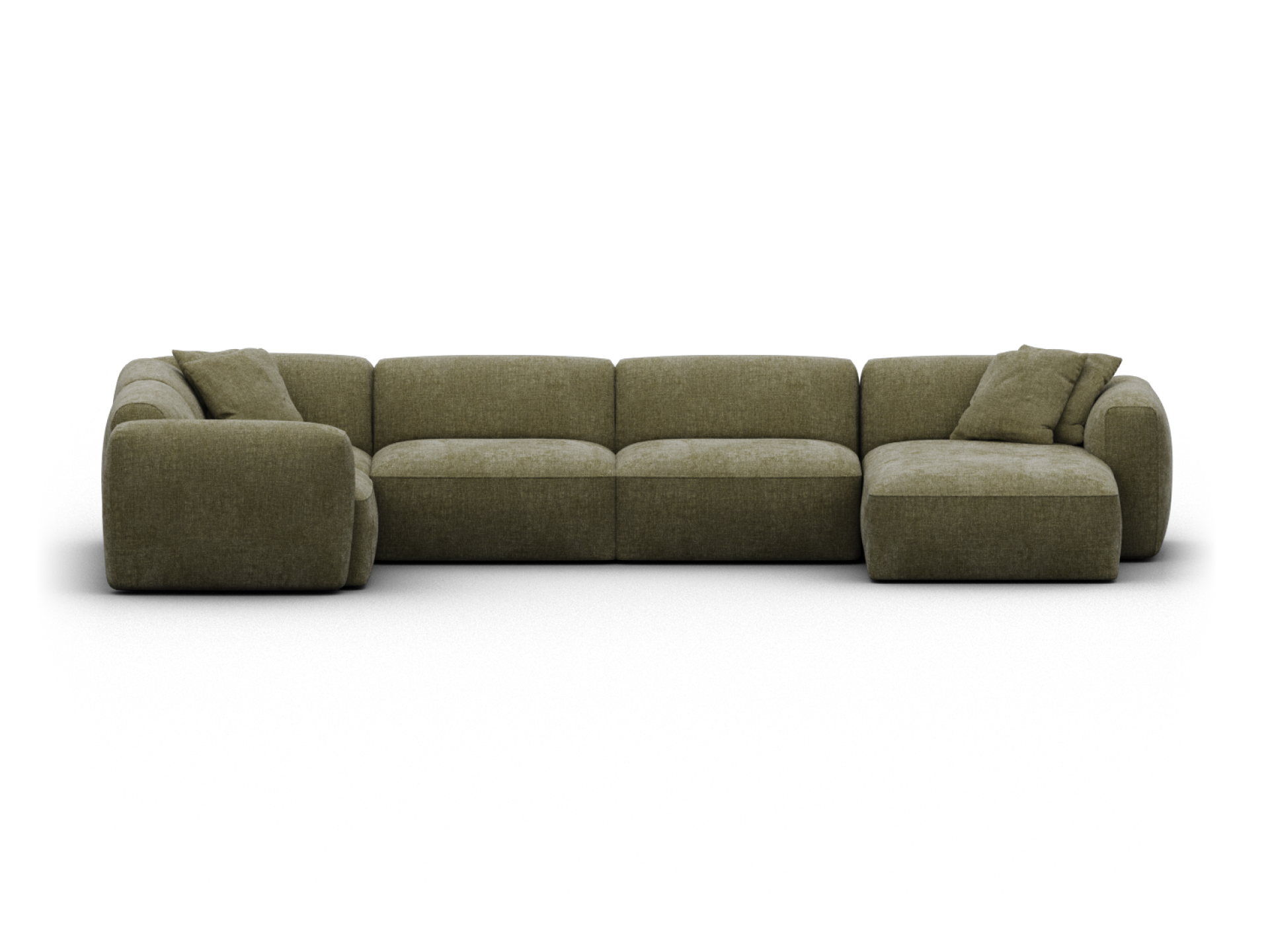 Torquay Modular Sofa - Extra Wide / 5 Sections with Chaise / Forest Dawn (Luxe edition)