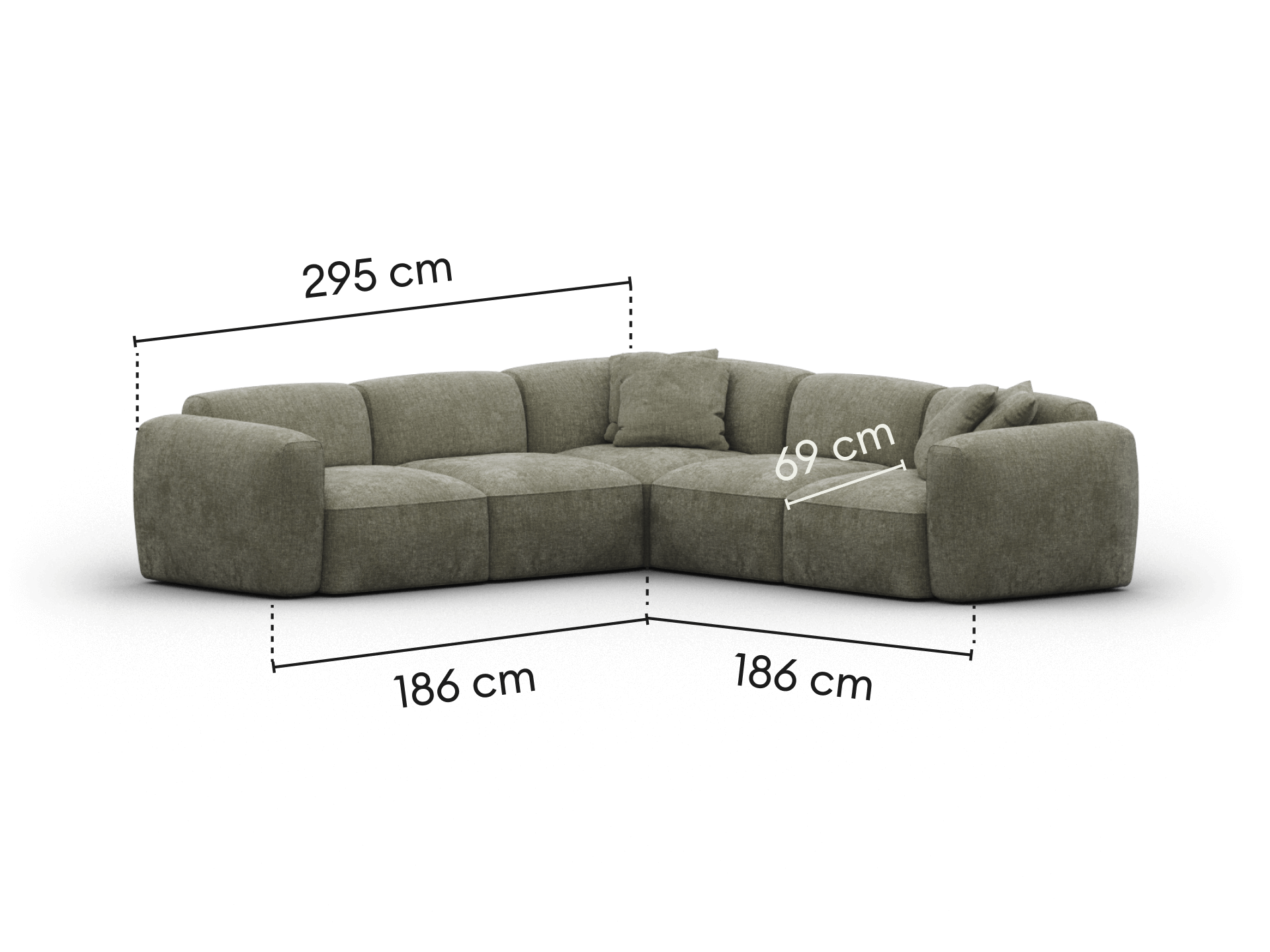 Torquay Modular Sofa - Forest Dawn (Luxe edition) / 5 Sections / Regular