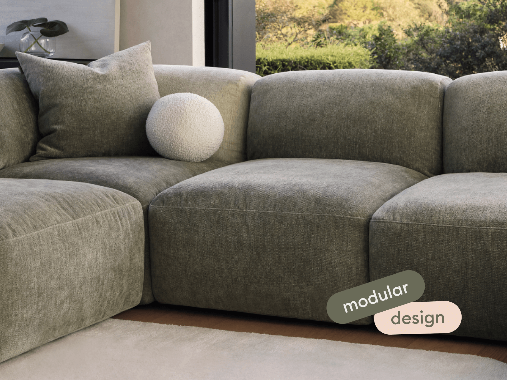 Torquay Modular Sofa - Regular / 6 Sections / Forest Dawn (Luxe edition)