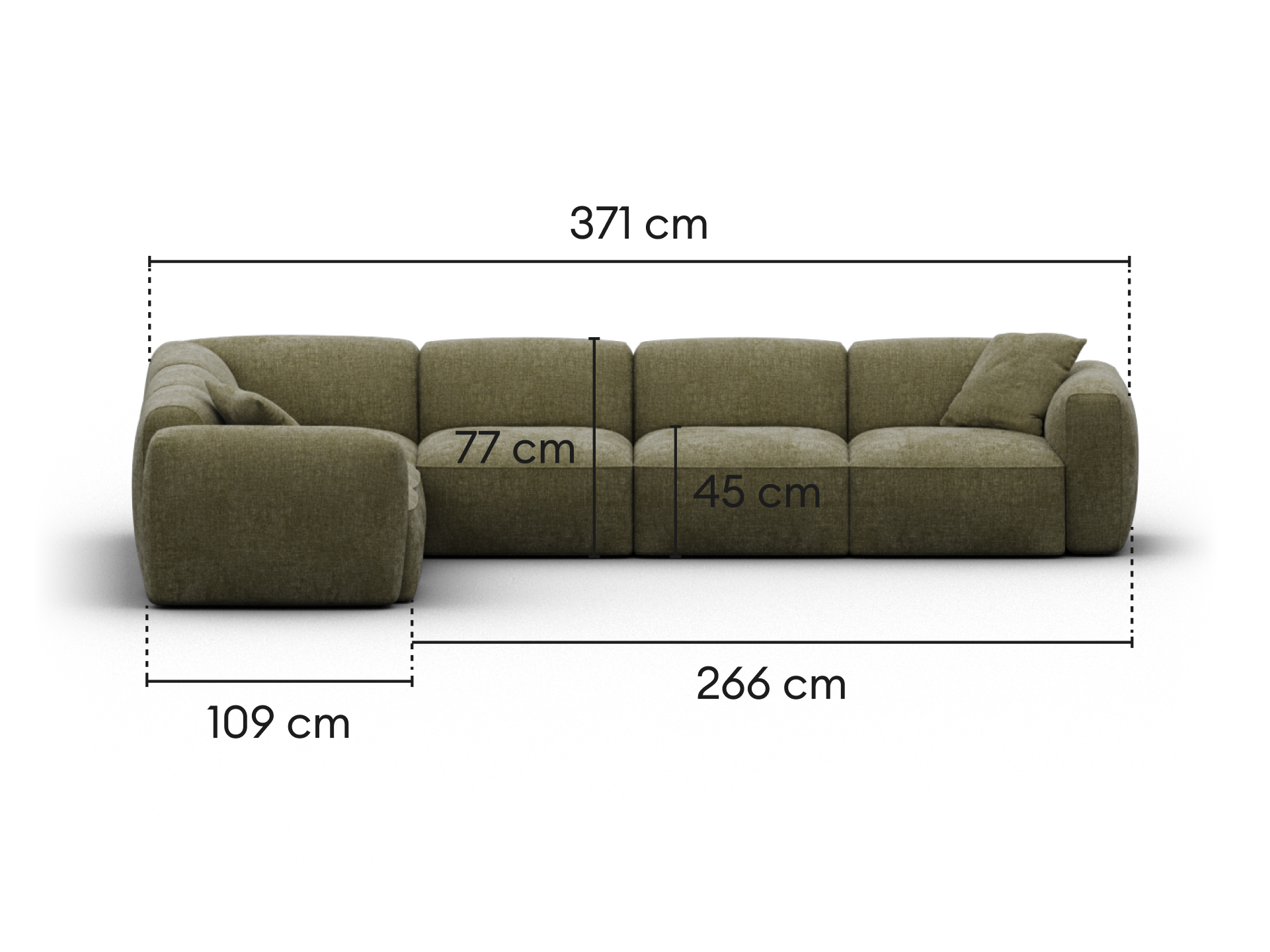 Torquay Modular Sofa - Regular / 6 Sections / Forest Dawn (Luxe edition)