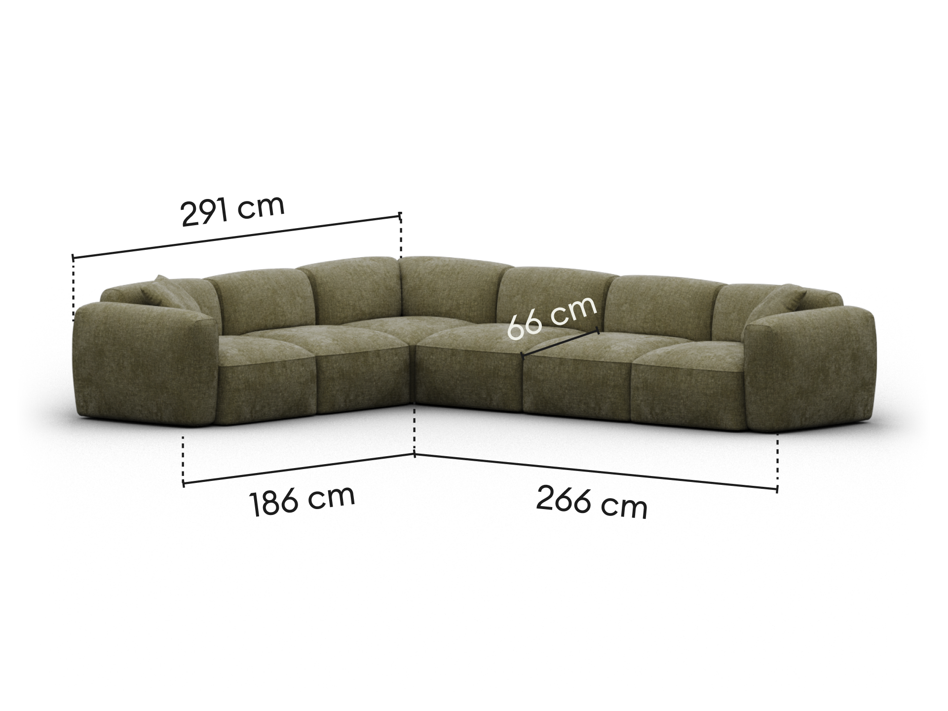 Torquay Modular Sofa - Regular / 6 Sections / Forest Dawn (Luxe edition)